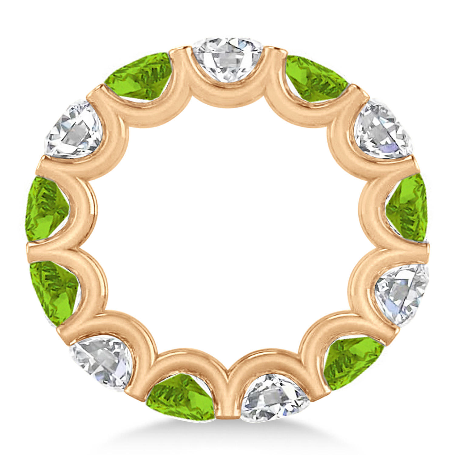 Diamond & Peridot Eternity Wedding Band 14k Rose Gold (11.00ct)