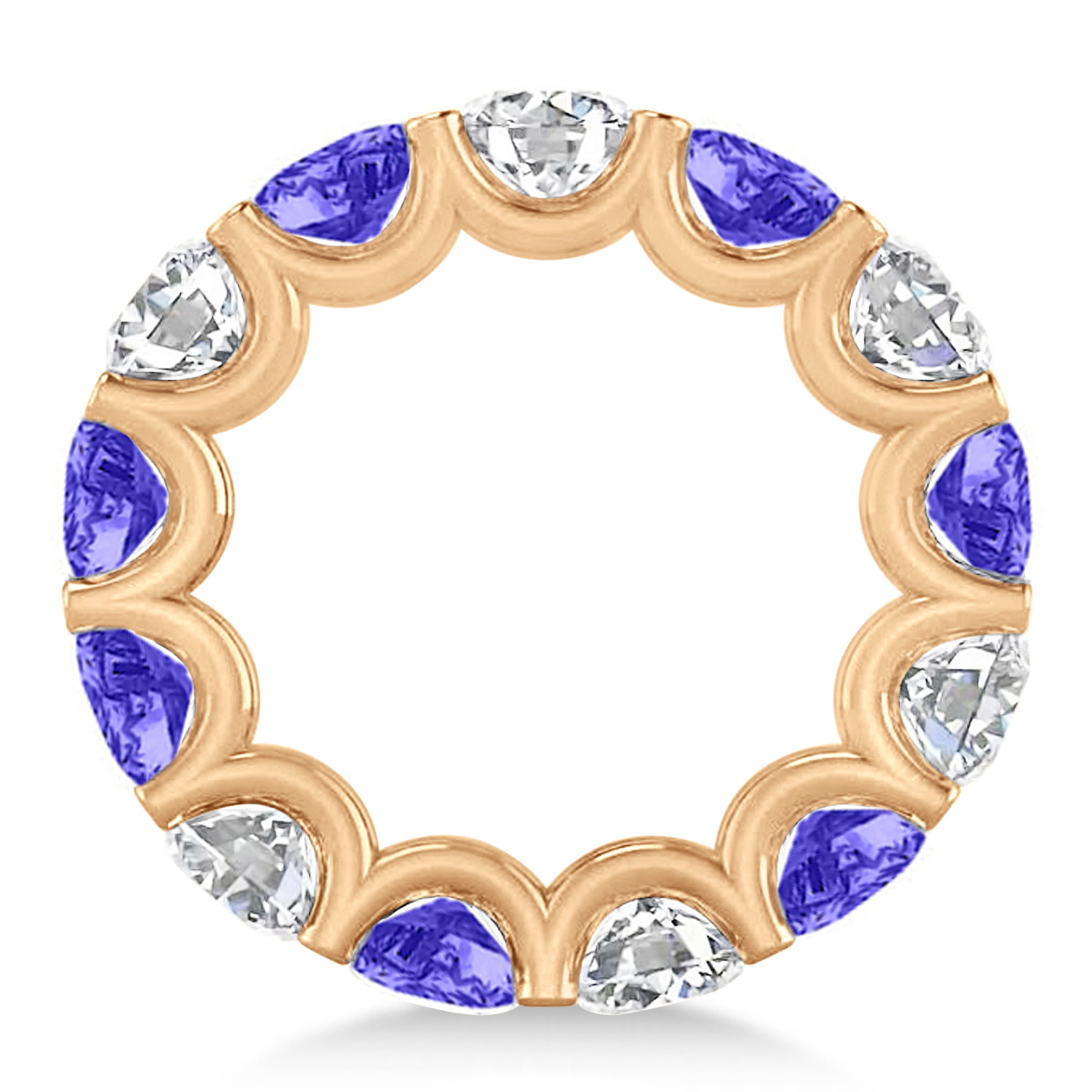 Diamond & Tanzanite Eternity Wedding Band 14k Rose Gold (11.00ct)