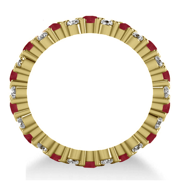 Garland Ruby & Diamond Eternity Band Ring 14k Yellow Gold (1.69ct)