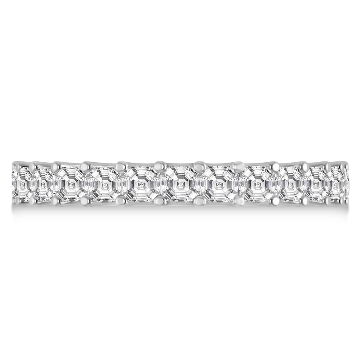 Asscher-Cut Diamond Eternity Wedding Band Ring 14k White Gold (2.60ct)
