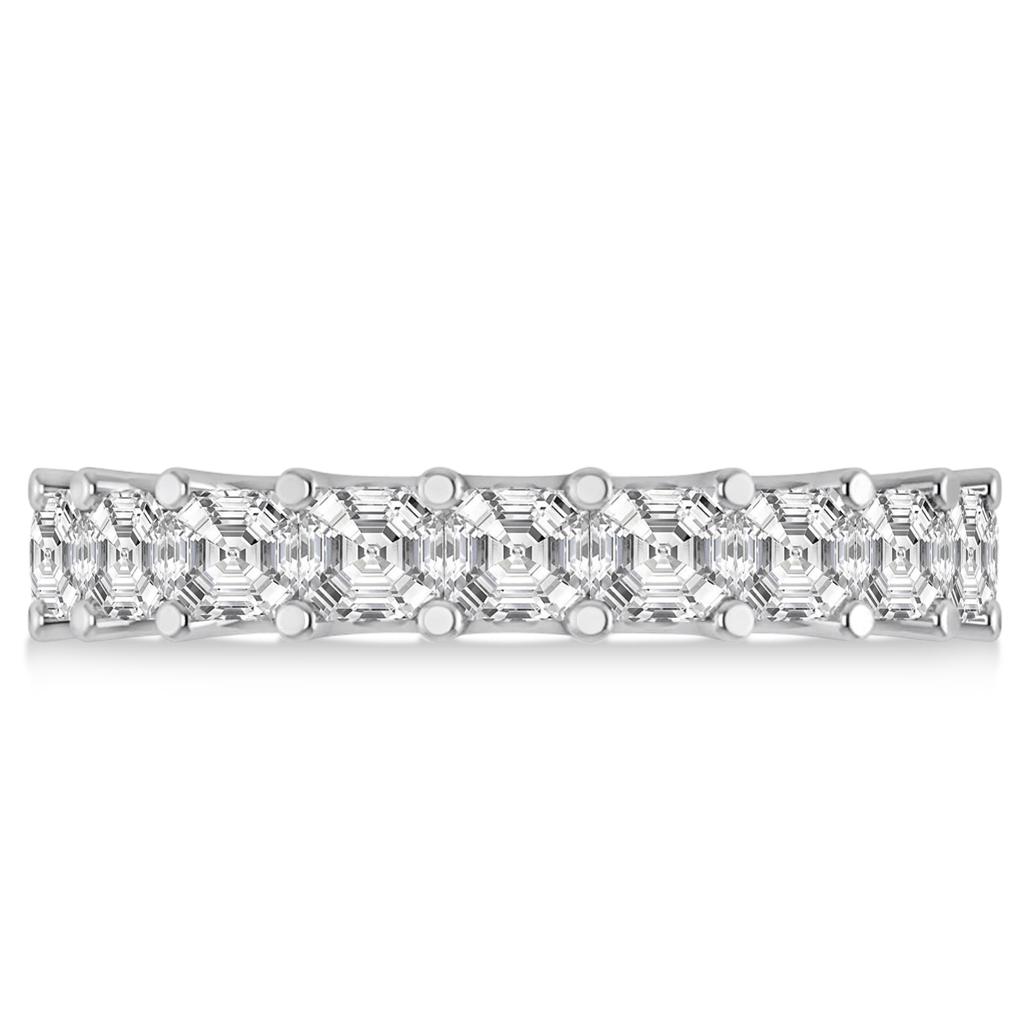 Asscher-Cut Diamond Eternity Wedding Band Ring 14k White Gold (5.00ct)