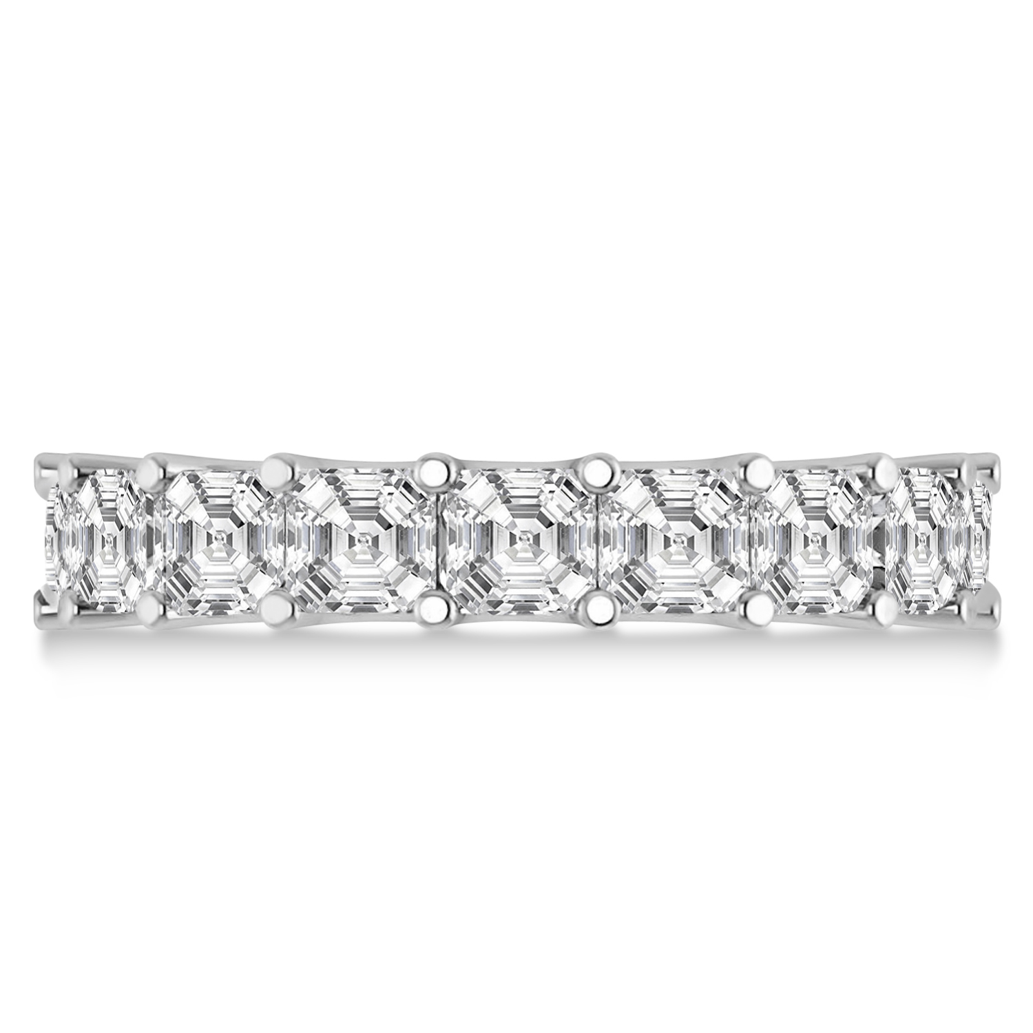 Asscher-Cut Diamond Eternity Wedding Band Ring 14k White Gold (7.20ct)