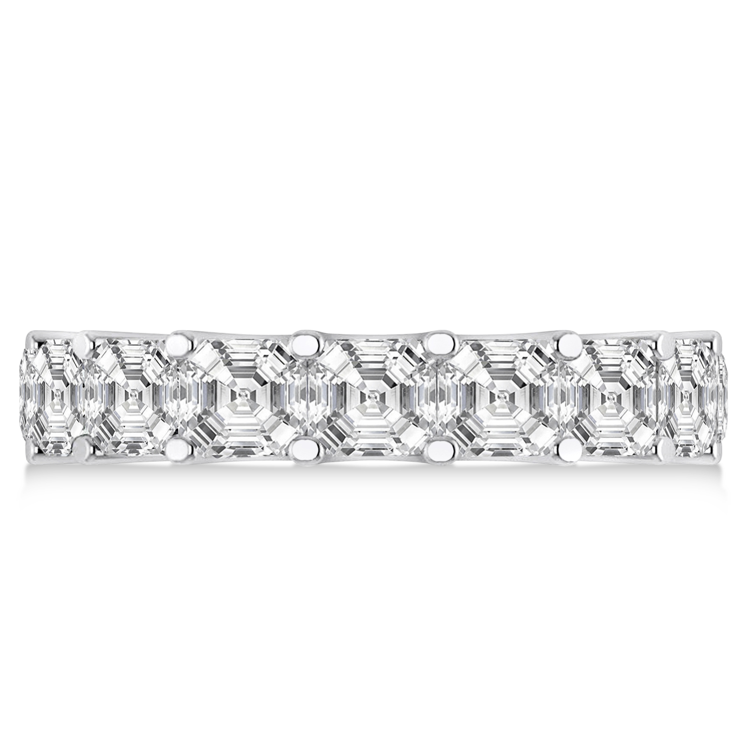 Asscher-Cut Diamond Eternity Wedding Band Ring 14k White Gold (9.00ct)