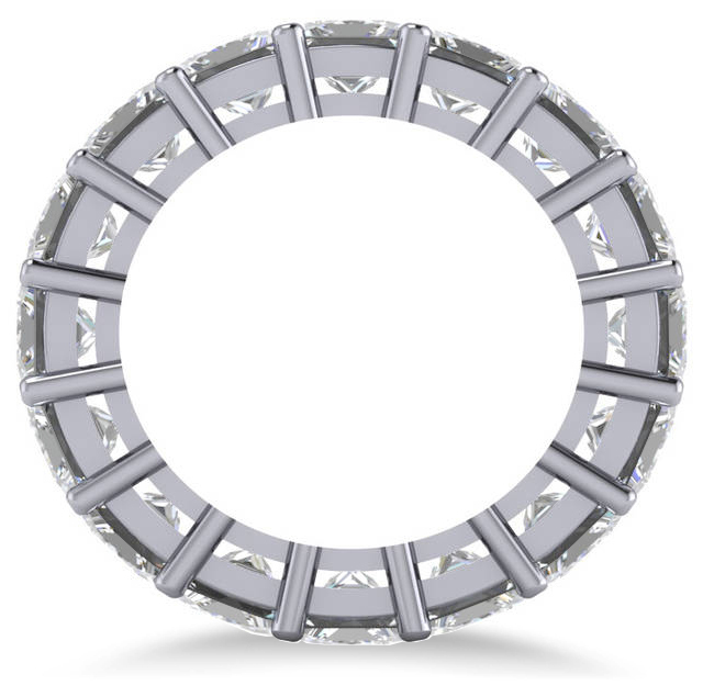 Princess Cut Diamond Eternity Wedding Band 14k White Gold (8.96ct)