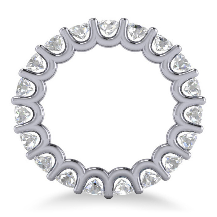 Diamond Eternity Prong-Set Wedding Band 14k White Gold (3.23ct)