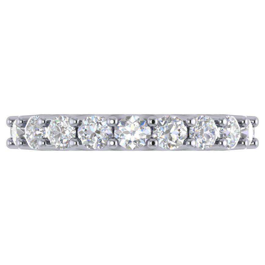 Diamond Eternity Prong-Set Wedding Band 14k White Gold (3.23ct)
