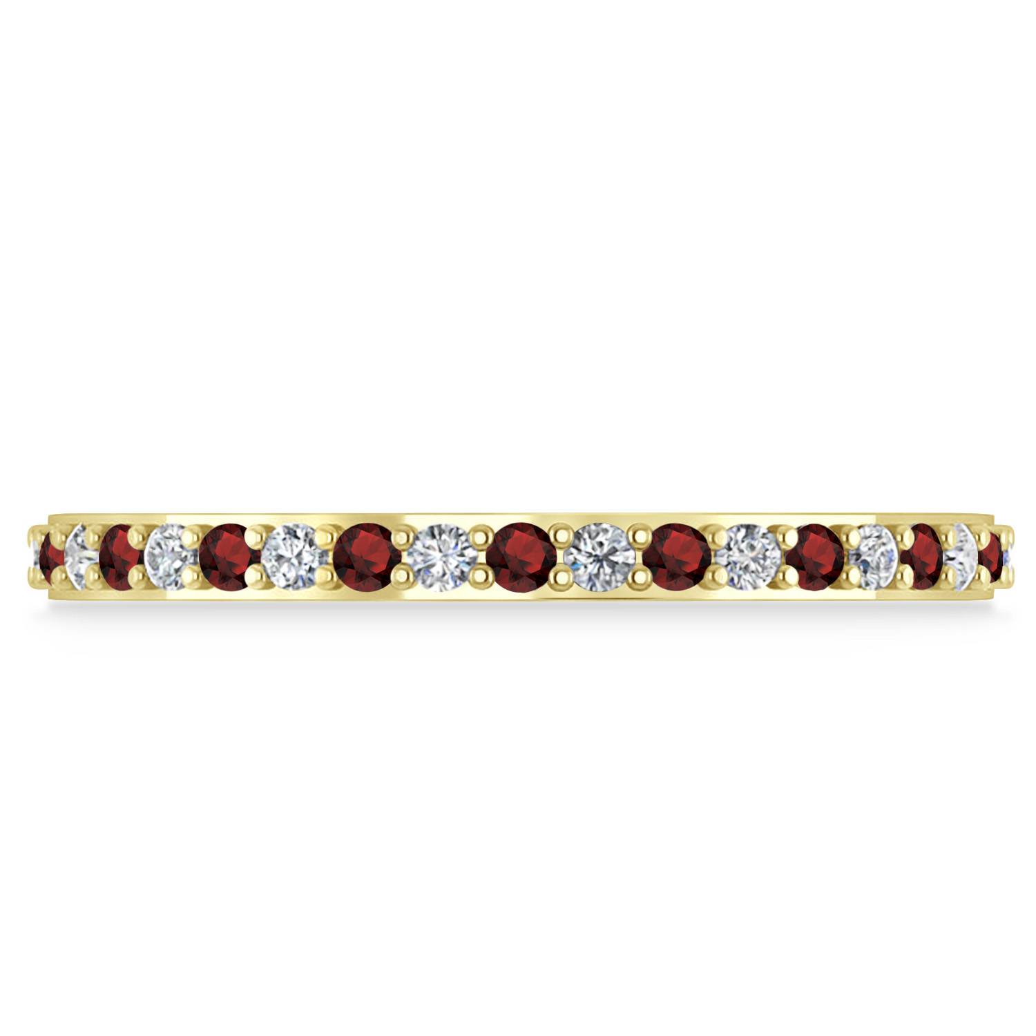 Diamond & Garnet Eternity Wedding Band 14k Yellow Gold (0.57ct)