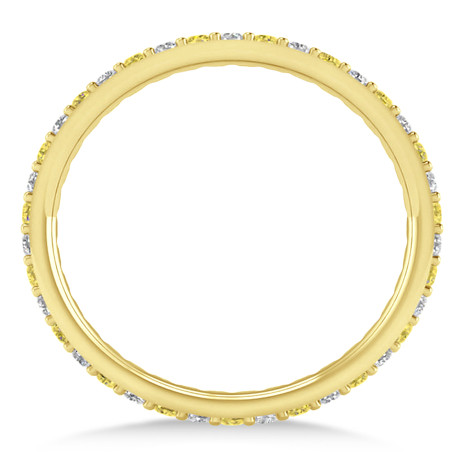 Yellow & White Diamond Eternity Wedding Band 14k Yellow Gold (0.57ct)