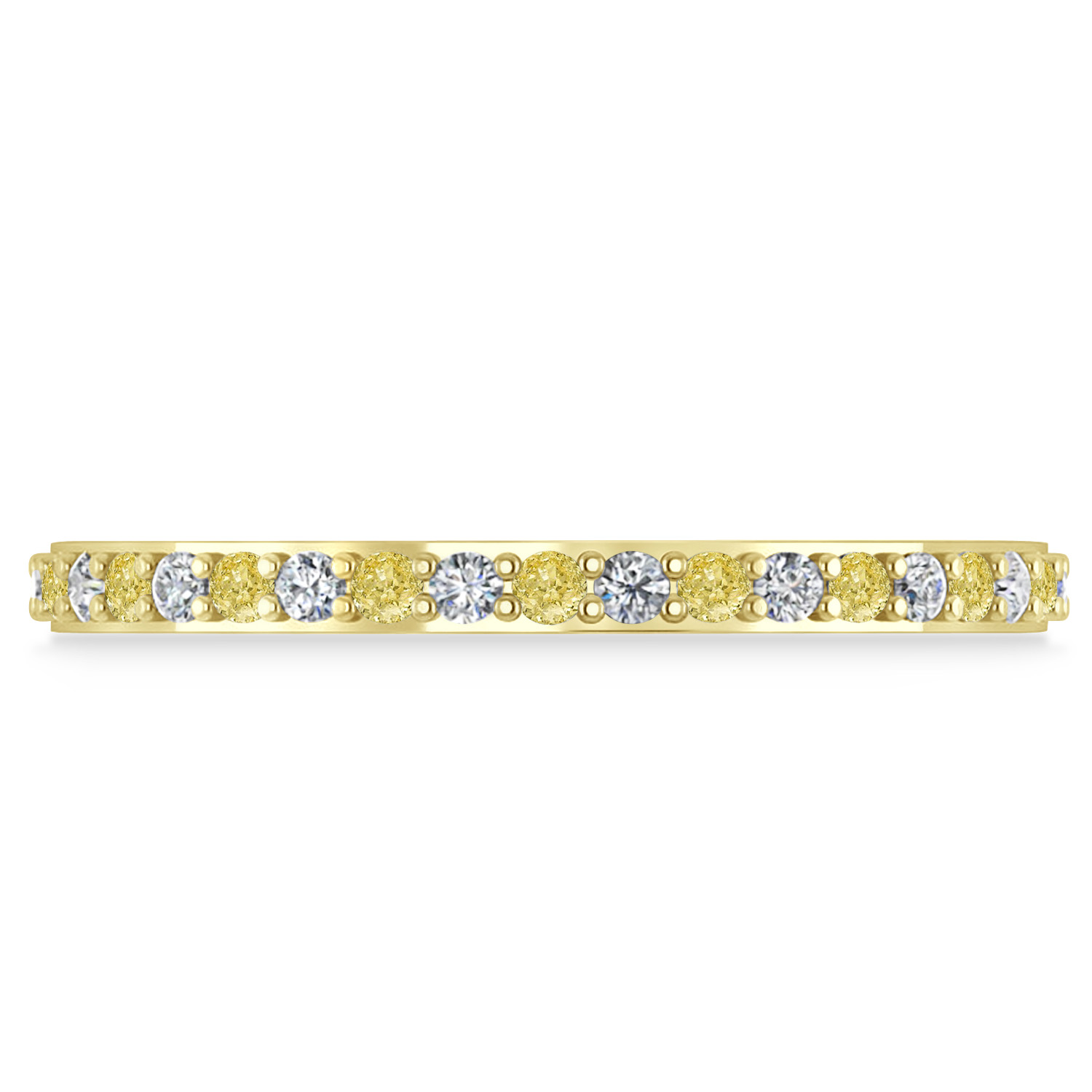 Yellow & White Diamond Eternity Wedding Band 14k Yellow Gold (0.57ct)