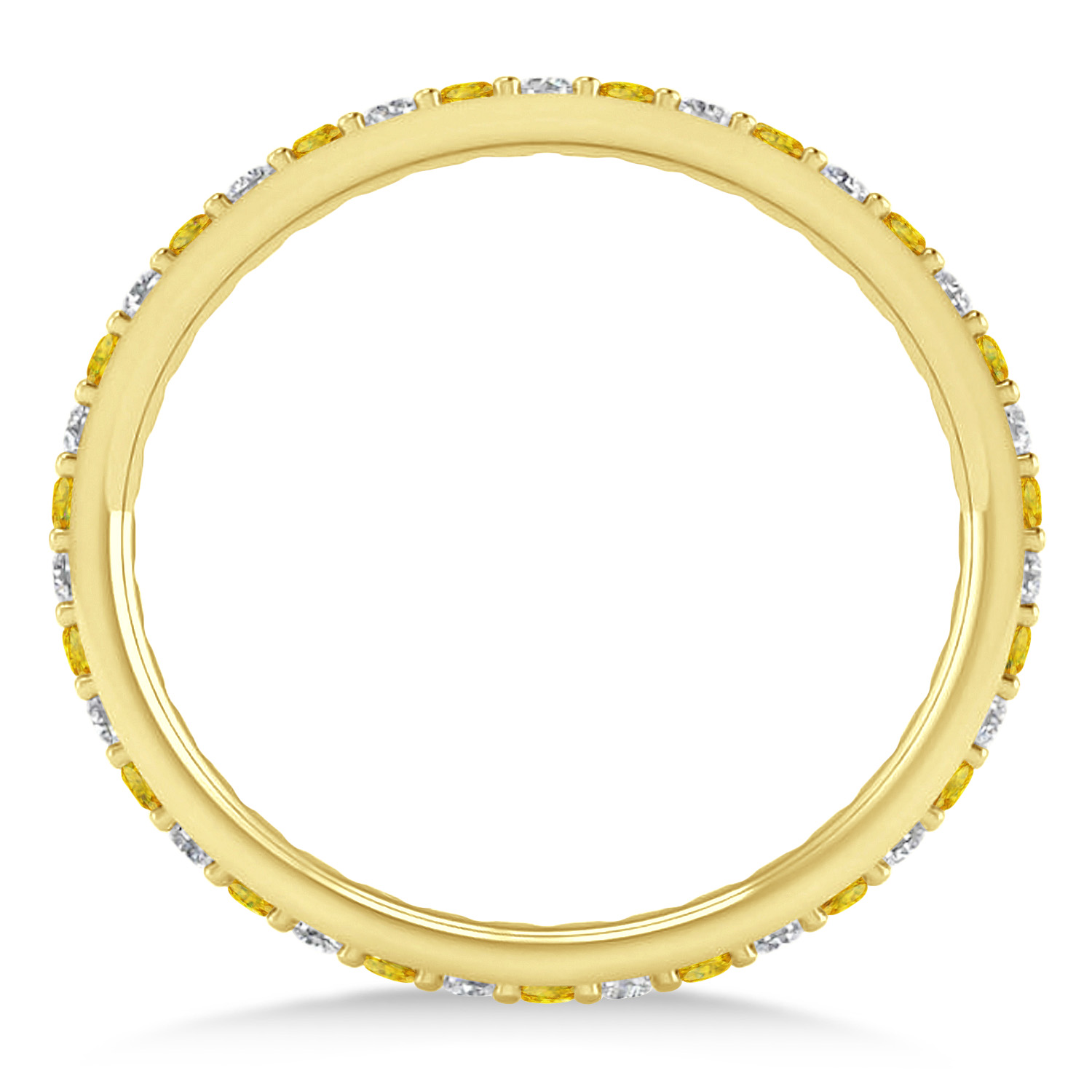Diamond & Yellow Sapphire Eternity Wedding Band 14k Yellow Gold (0.57ct)