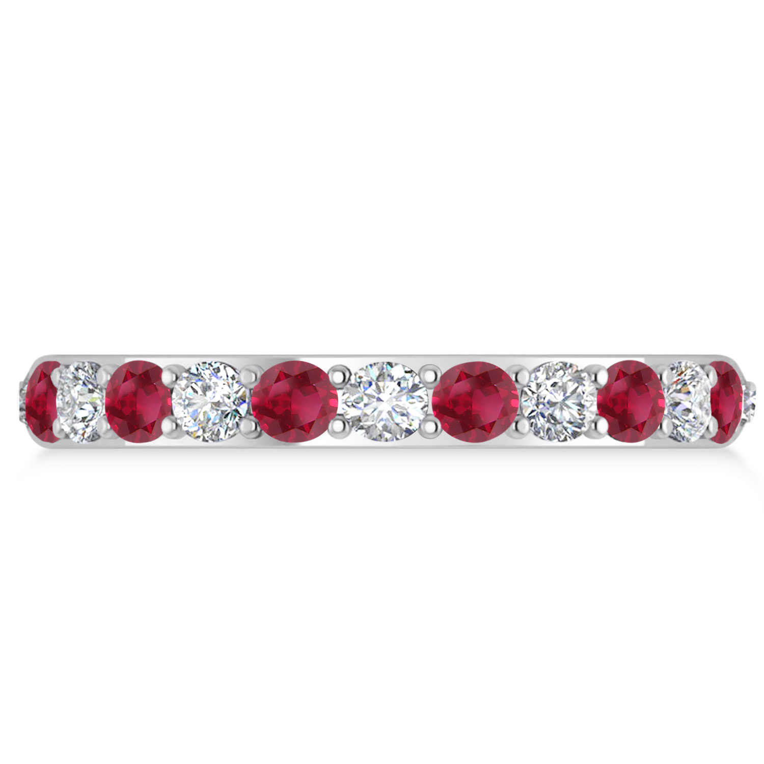 Diamond & Ruby Eternity Wedding Band 14k White Gold (1.50ct)