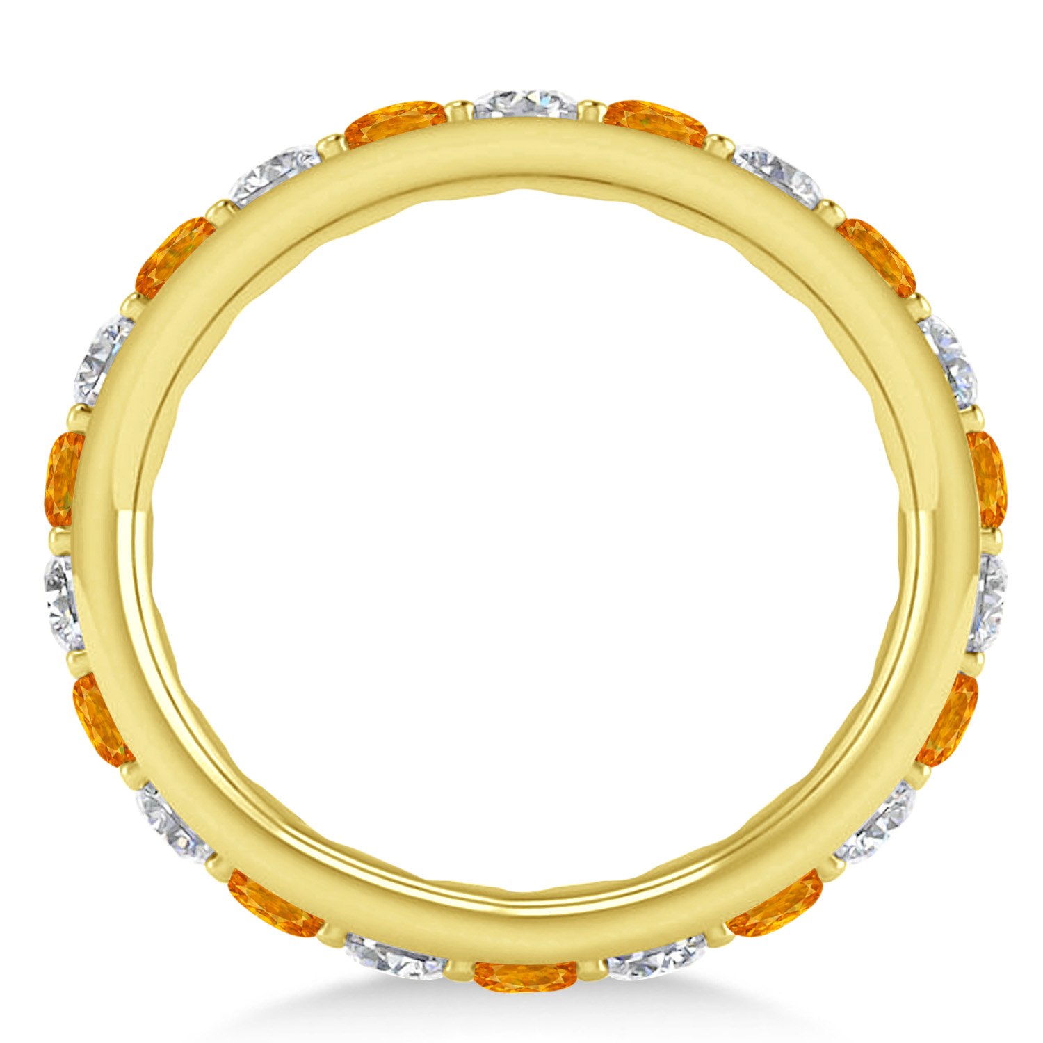 Diamond & Citrine Eternity Wedding Band 14k Yellow Gold (2.00ct)