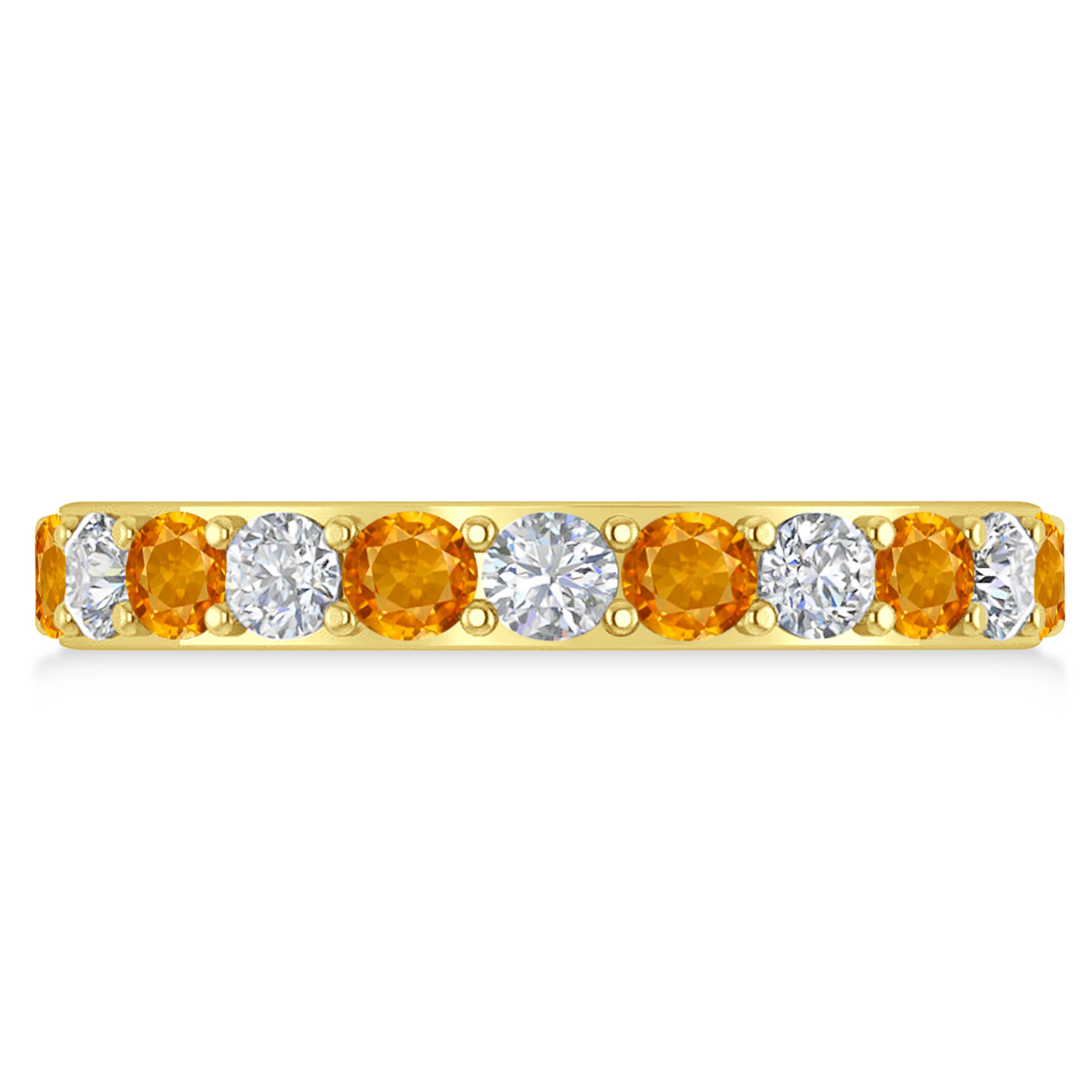Diamond & Citrine Eternity Wedding Band 14k Yellow Gold (2.00ct)