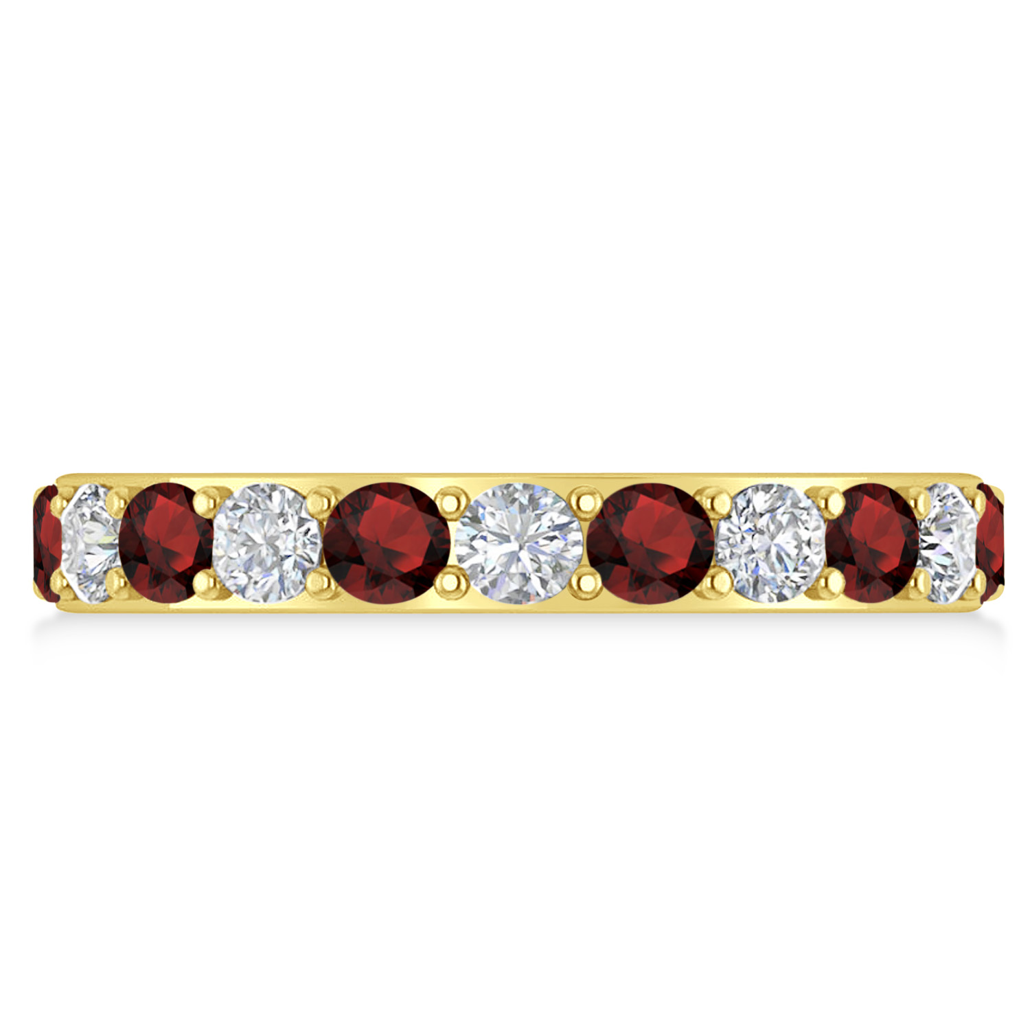 Diamond & Garnet Eternity Wedding Band 14k Yellow Gold (2.00ct)