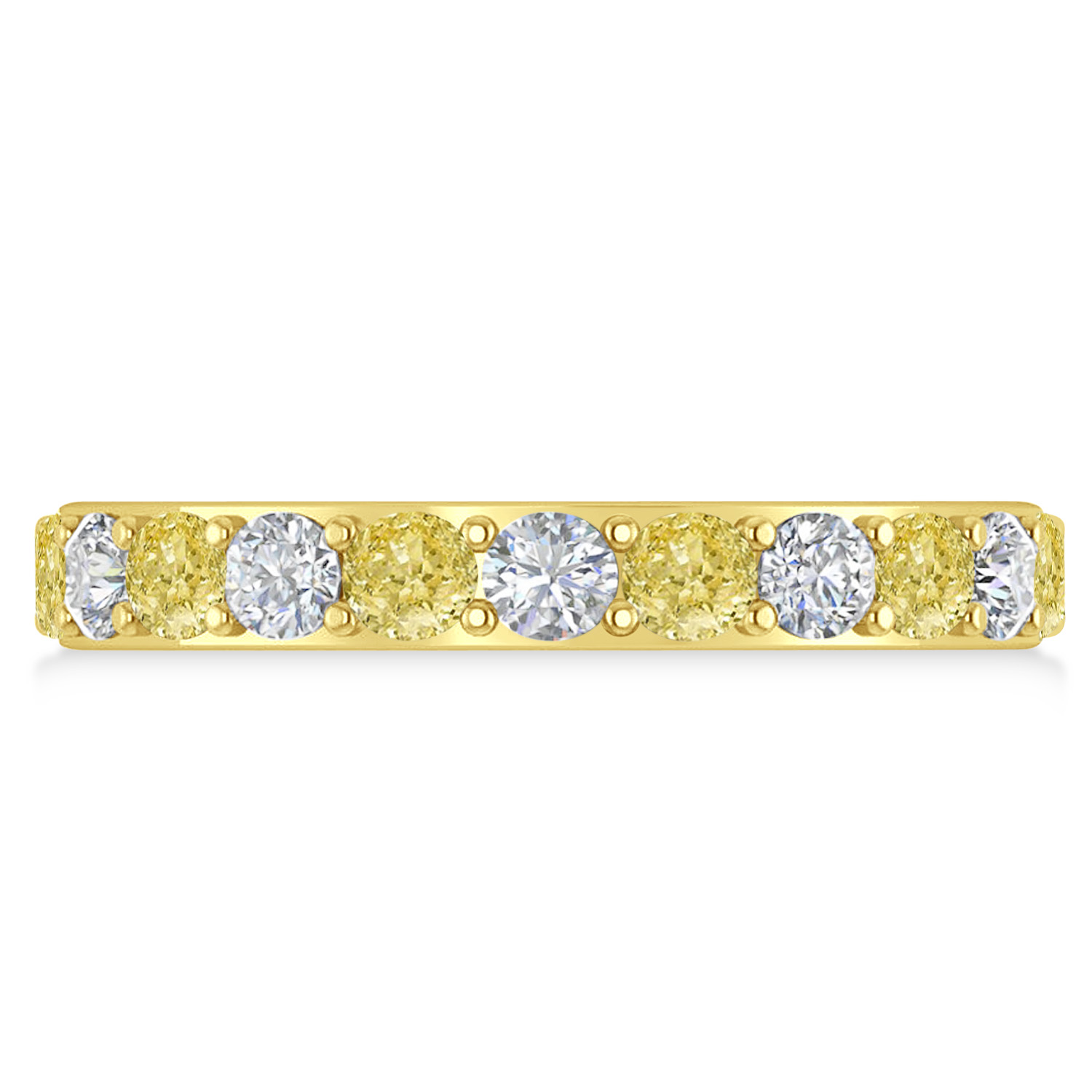 Yellow & White Diamond Eternity Wedding Band 14k Yellow Gold (2.00ct)