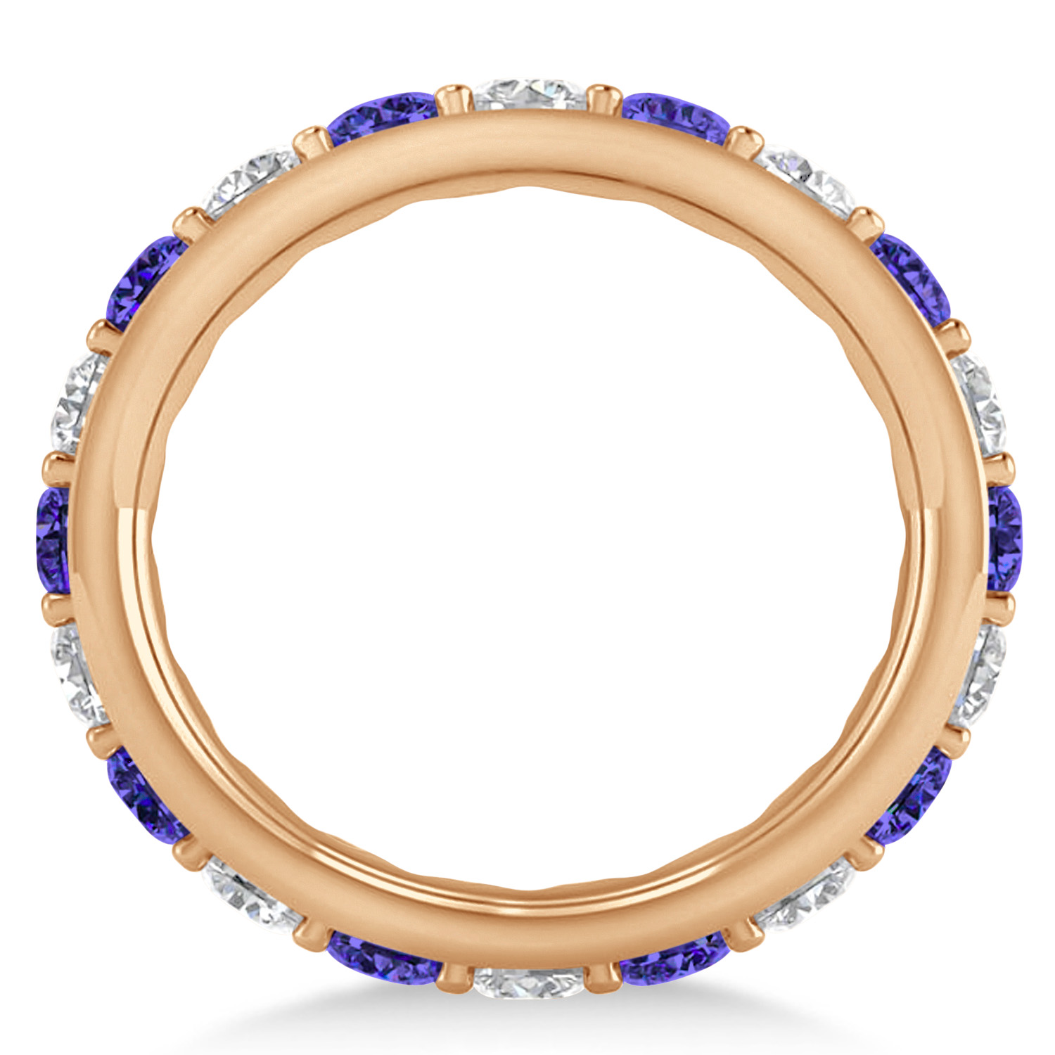 Diamond & Tanzanite Eternity Wedding Band 14k Rose Gold (2.85ct)