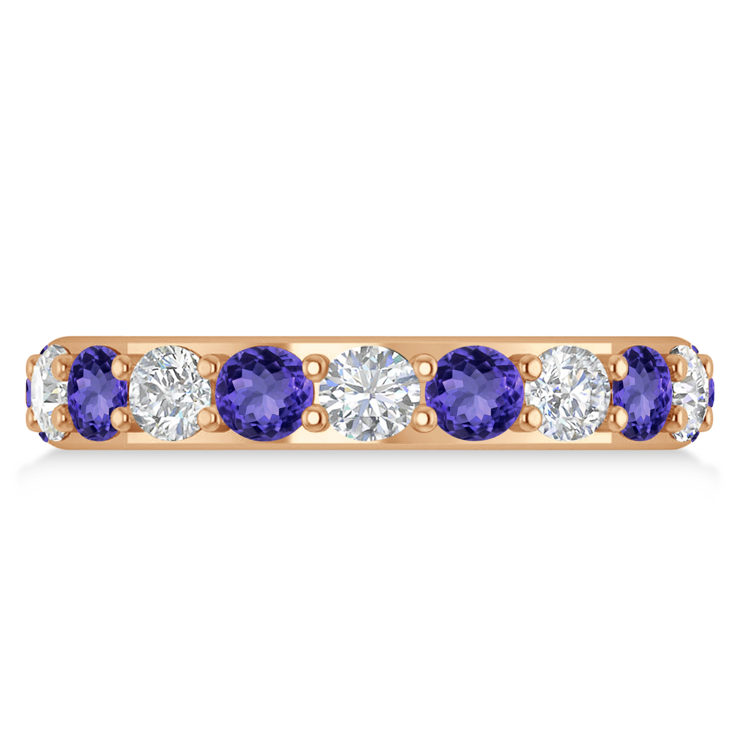 Diamond & Tanzanite Eternity Wedding Band 14k Rose Gold (2.85ct)