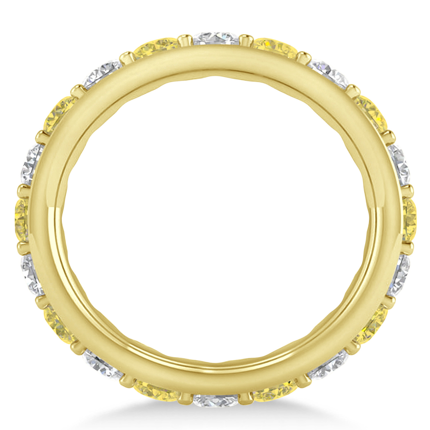 Yellow & White Diamond Eternity Wedding Band 14k Yellow Gold (2.85ct)