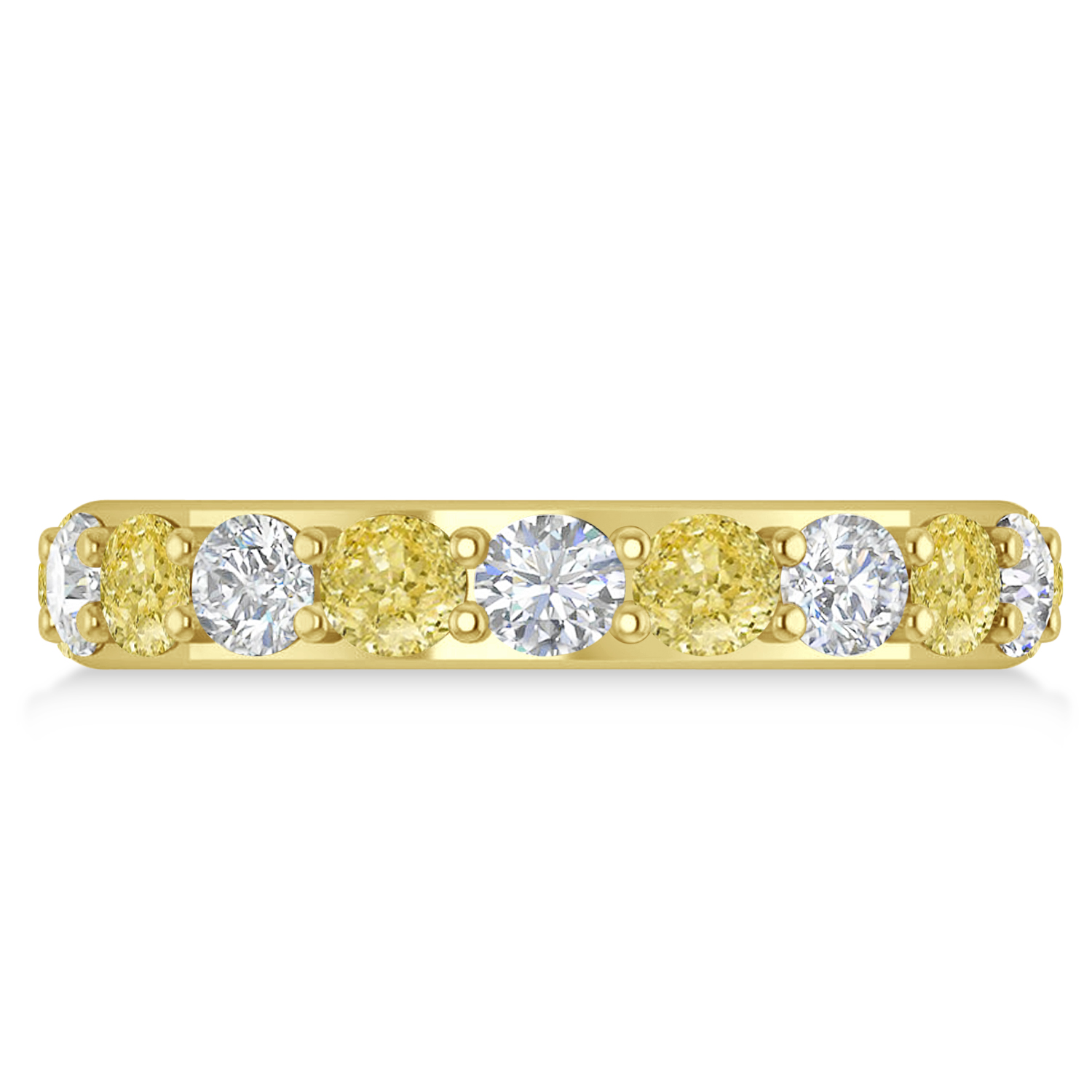 Yellow & White Diamond Eternity Wedding Band 14k Yellow Gold (2.85ct)