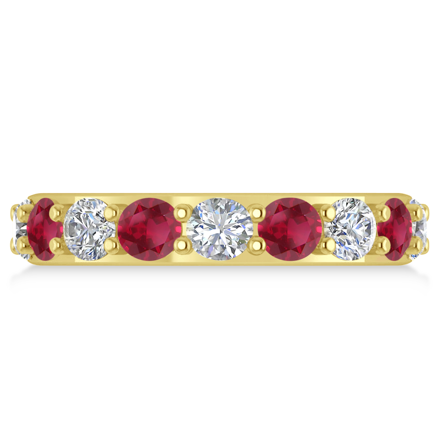 Diamond & Ruby Eternity Wedding Band 14k Yellow Gold (4.20ct)