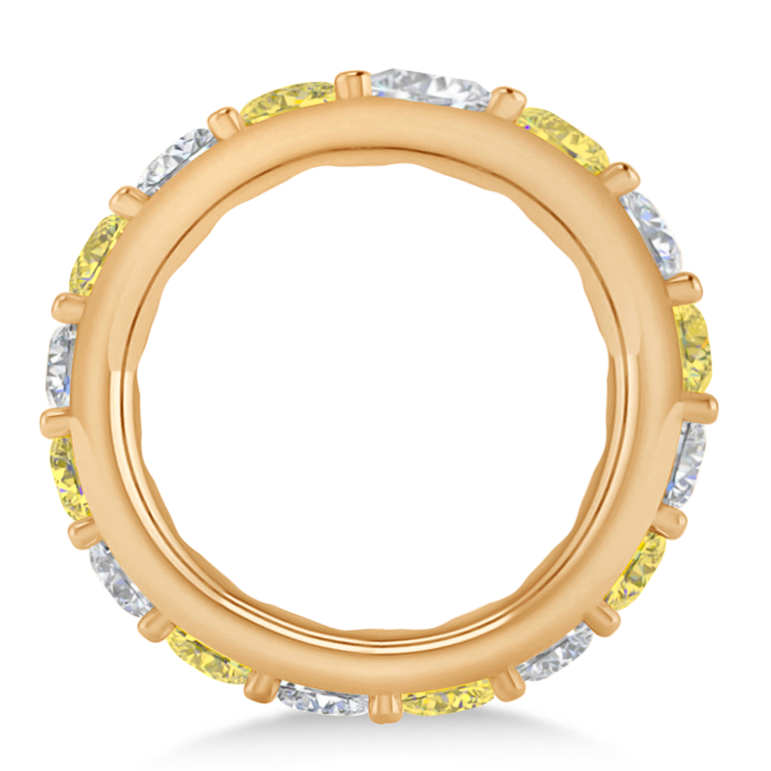 Yellow & White Diamond Eternity Wedding Band 14k Rose Gold (4.20ct)