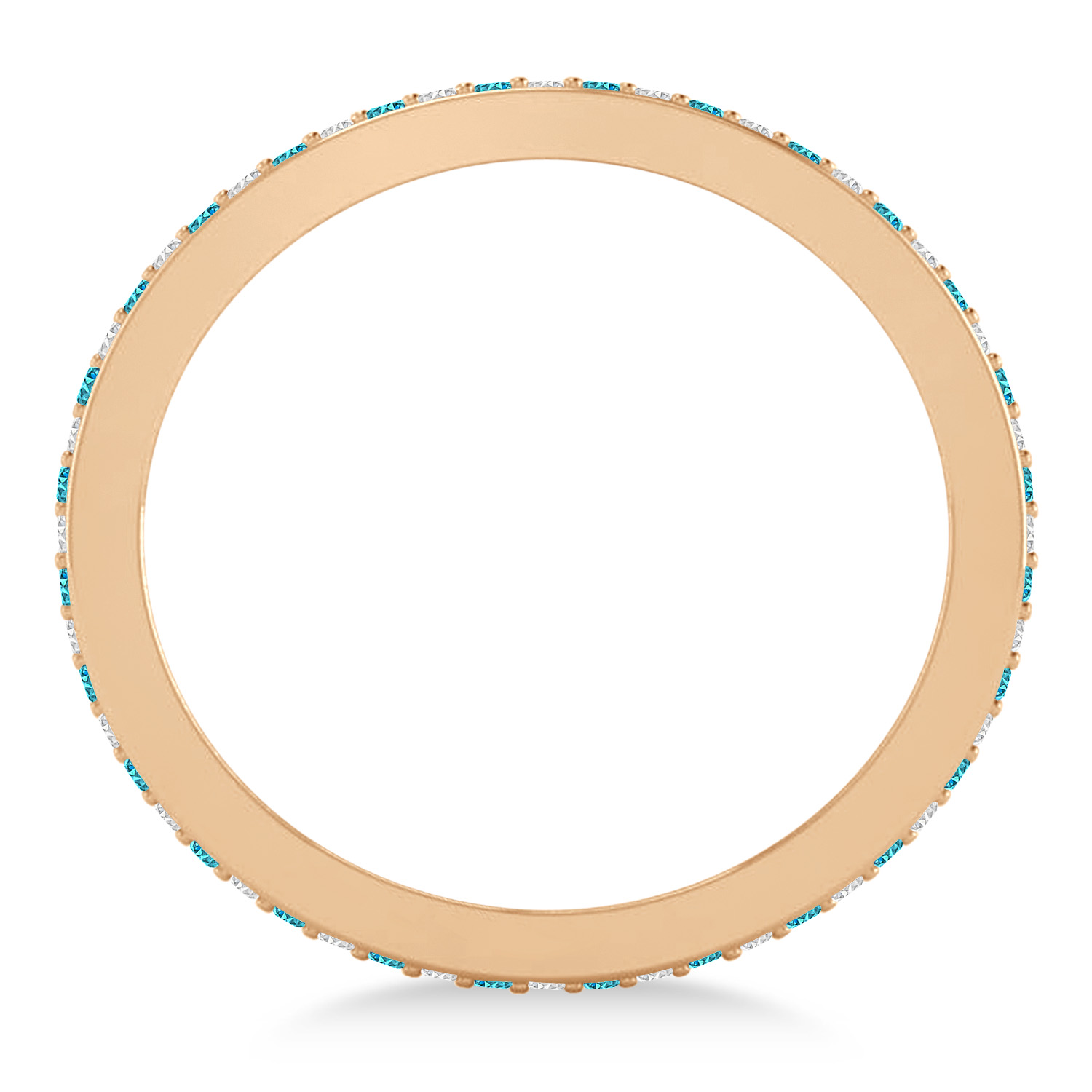 Blue & White Diamond Eternity Wedding Band 14k Rose Gold (0.28ct)