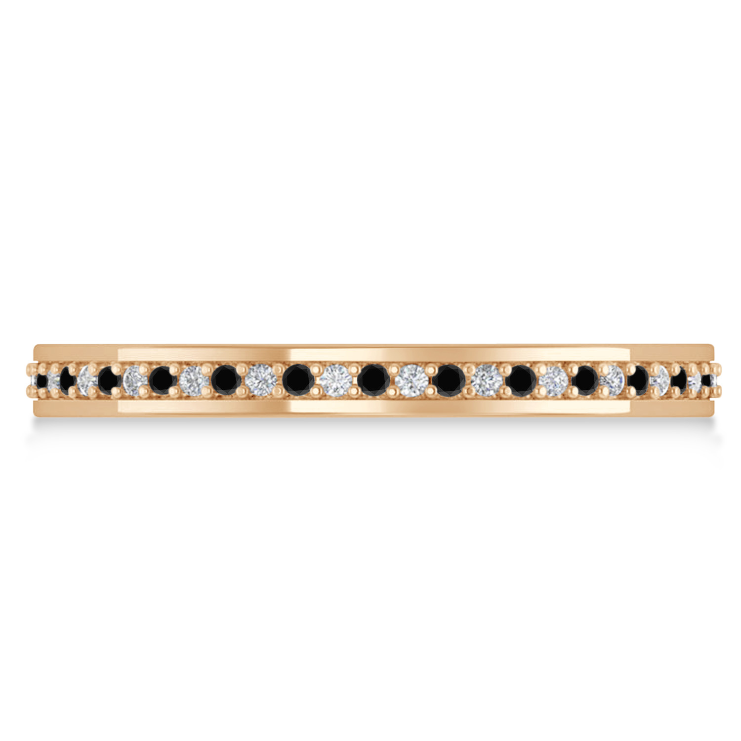 Black & White Diamond Eternity Wedding Band 14k Rose Gold (0.28ct)