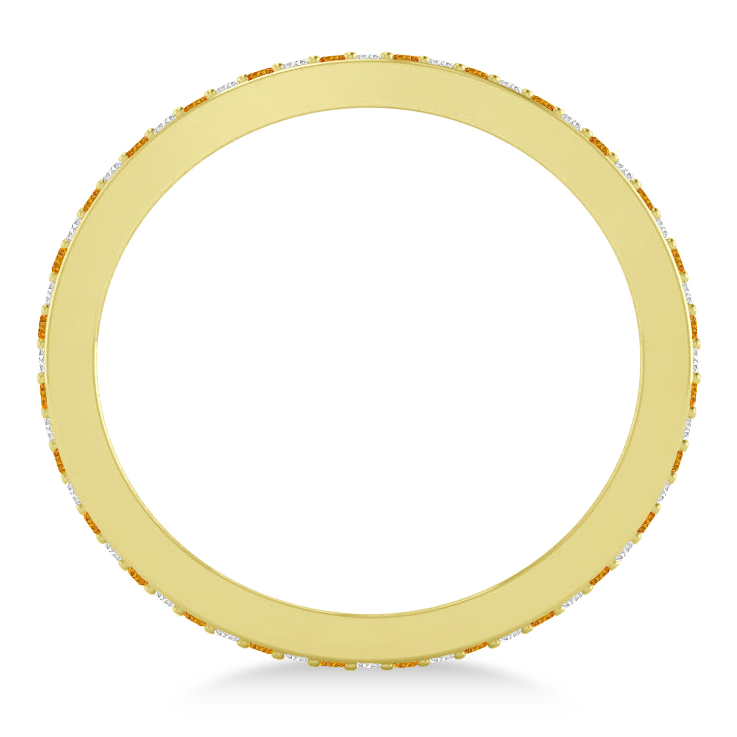 Diamond & Citrine Eternity Wedding Band 14k Yellow Gold (0.28ct)