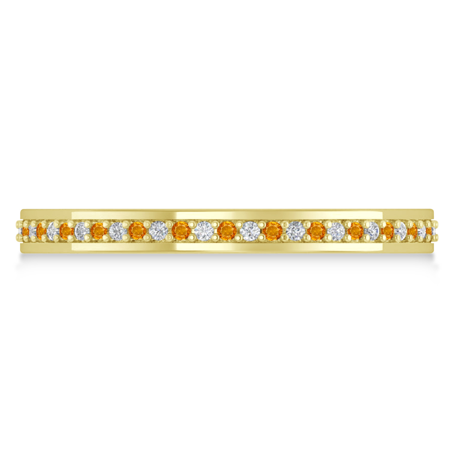 Diamond & Citrine Eternity Wedding Band 14k Yellow Gold (0.28ct)