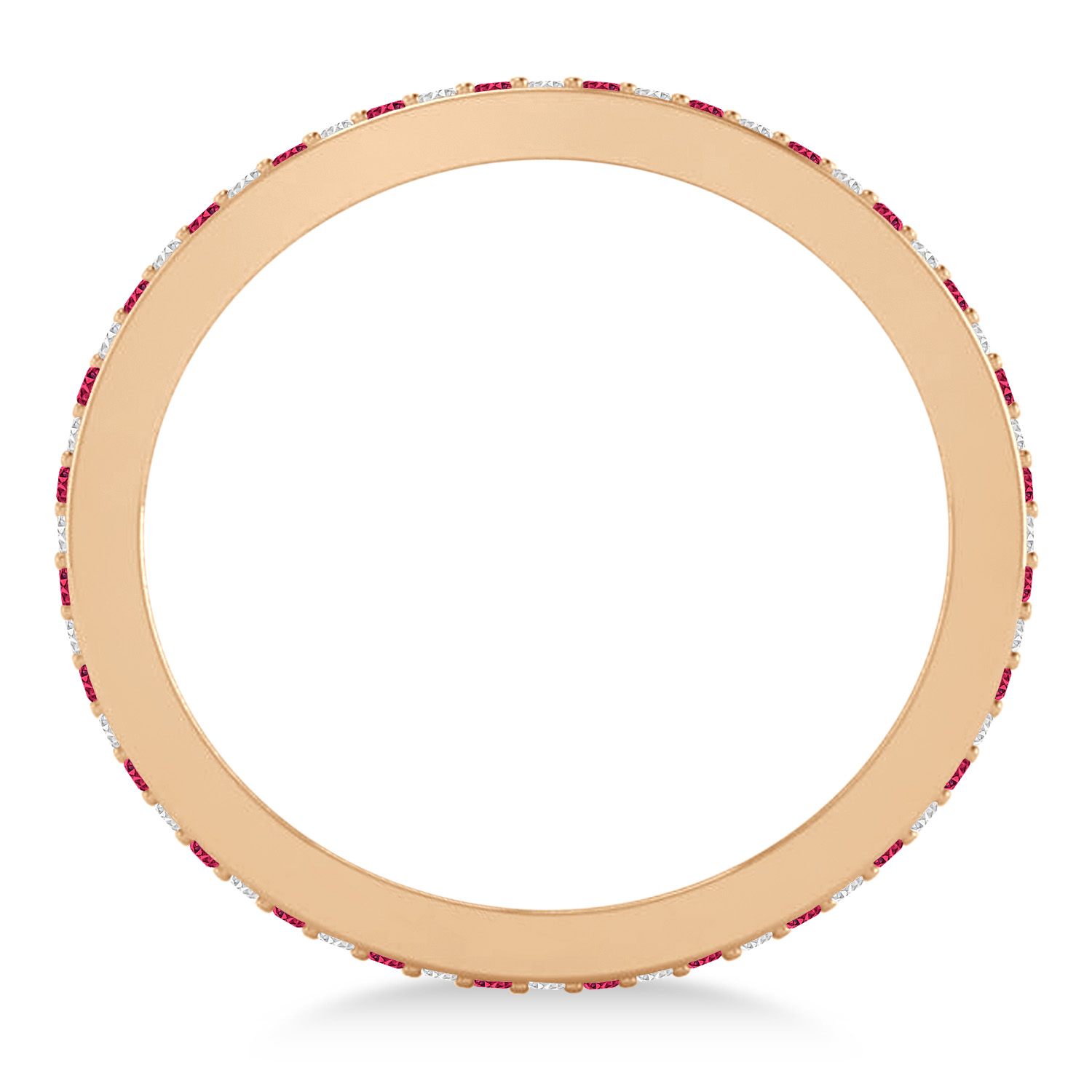 Diamond & Ruby Eternity Wedding Band 14k Rose Gold (0.28ct)