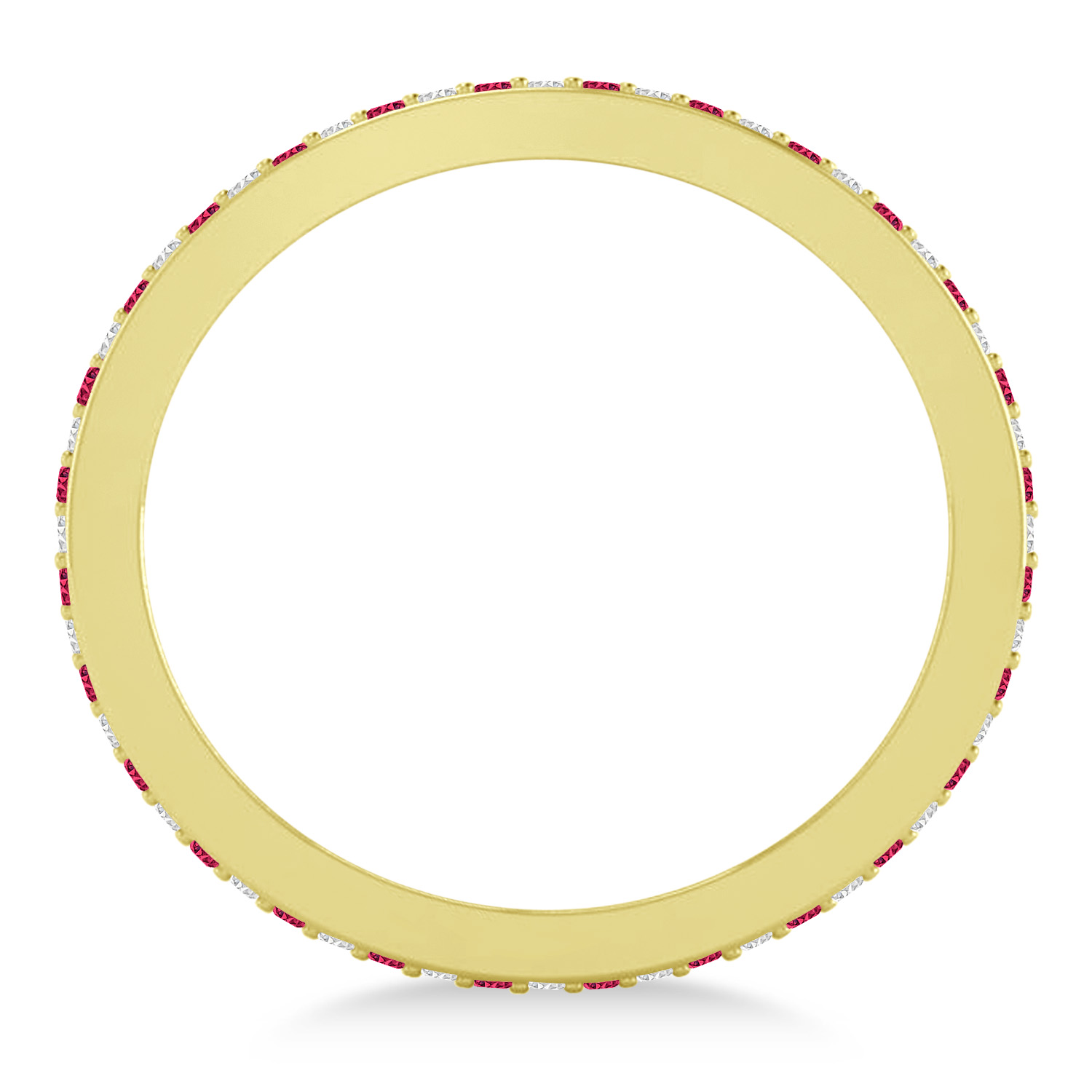 Diamond & Ruby Eternity Wedding Band 14k Yellow Gold (0.28ct)