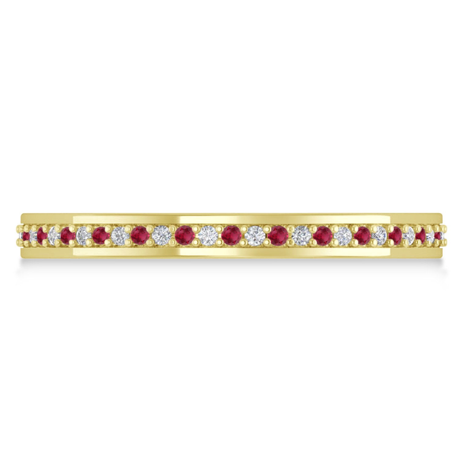 Diamond & Ruby Eternity Wedding Band 14k Yellow Gold (0.28ct)