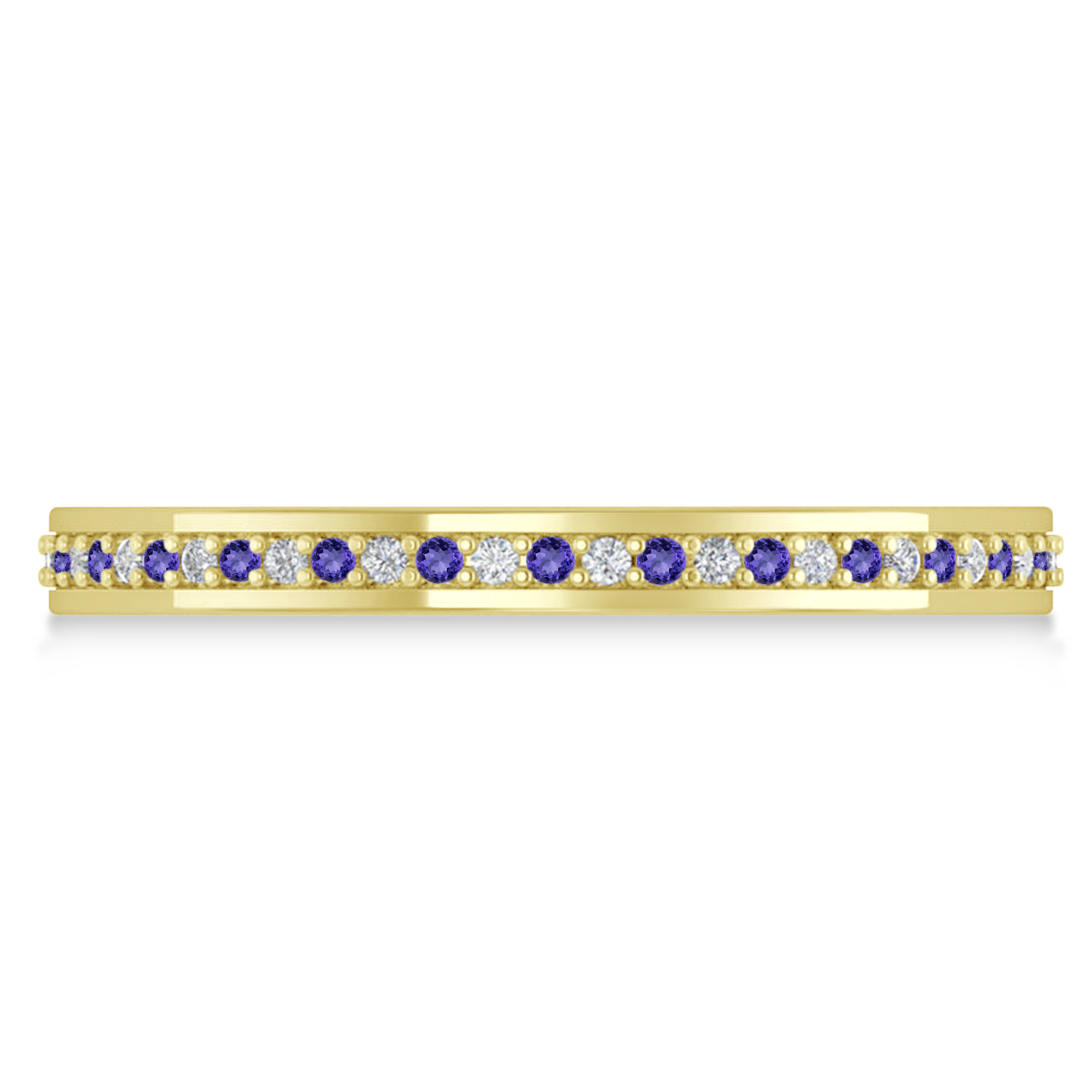 Diamond & Tanzanite Eternity Wedding Band 14k Yellow Gold (0.28ct)