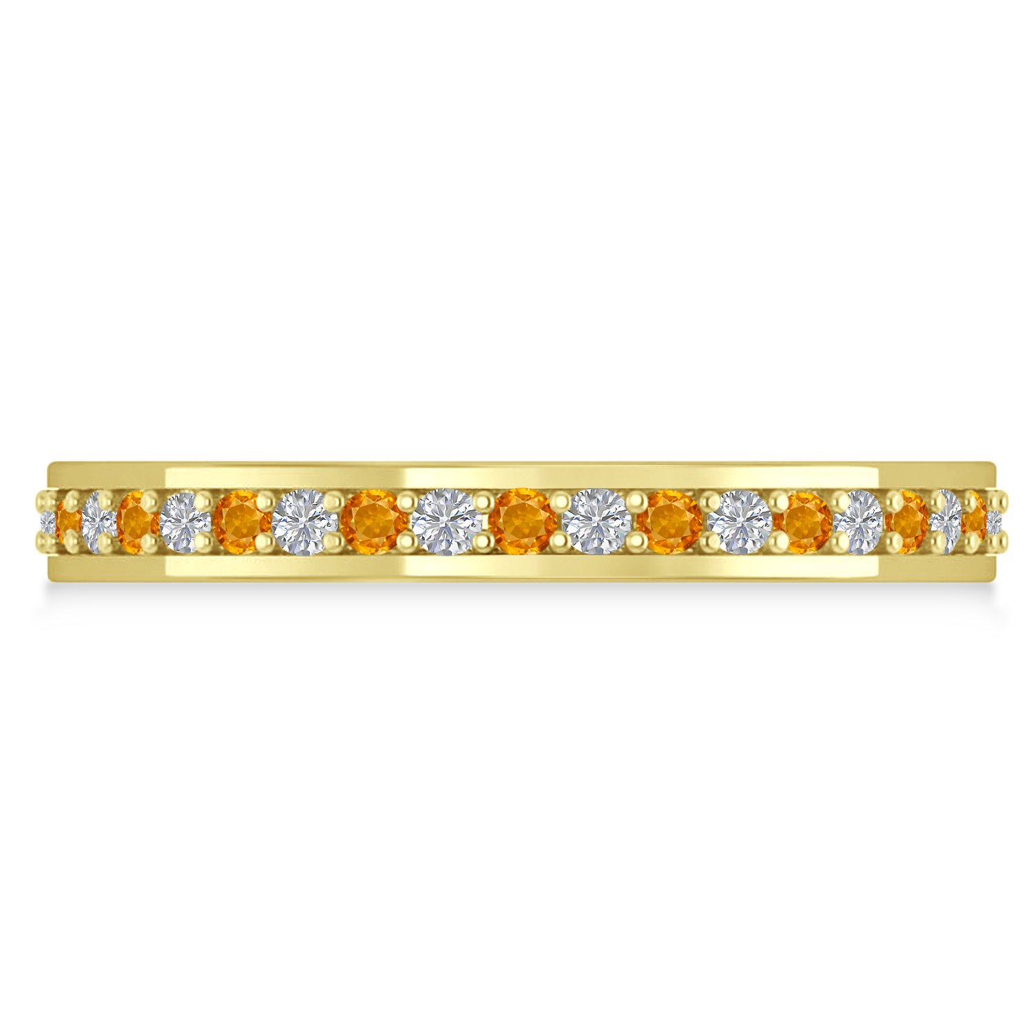 Diamond & Citrine Eternity Wedding Band 14k Yellow Gold (0.59ct)