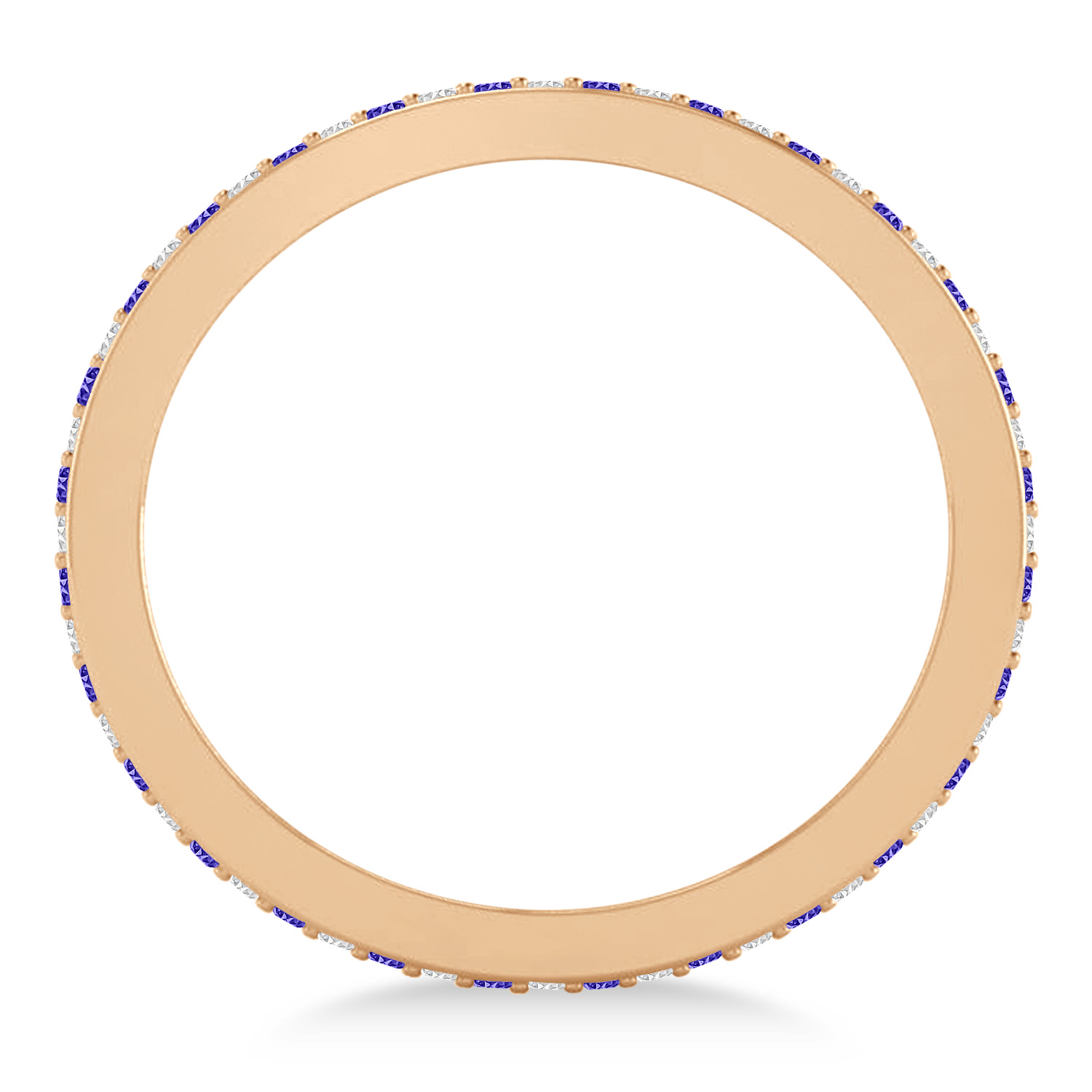 Diamond & Tanzanite Eternity Wedding Band 14k Rose Gold (0.59ct)