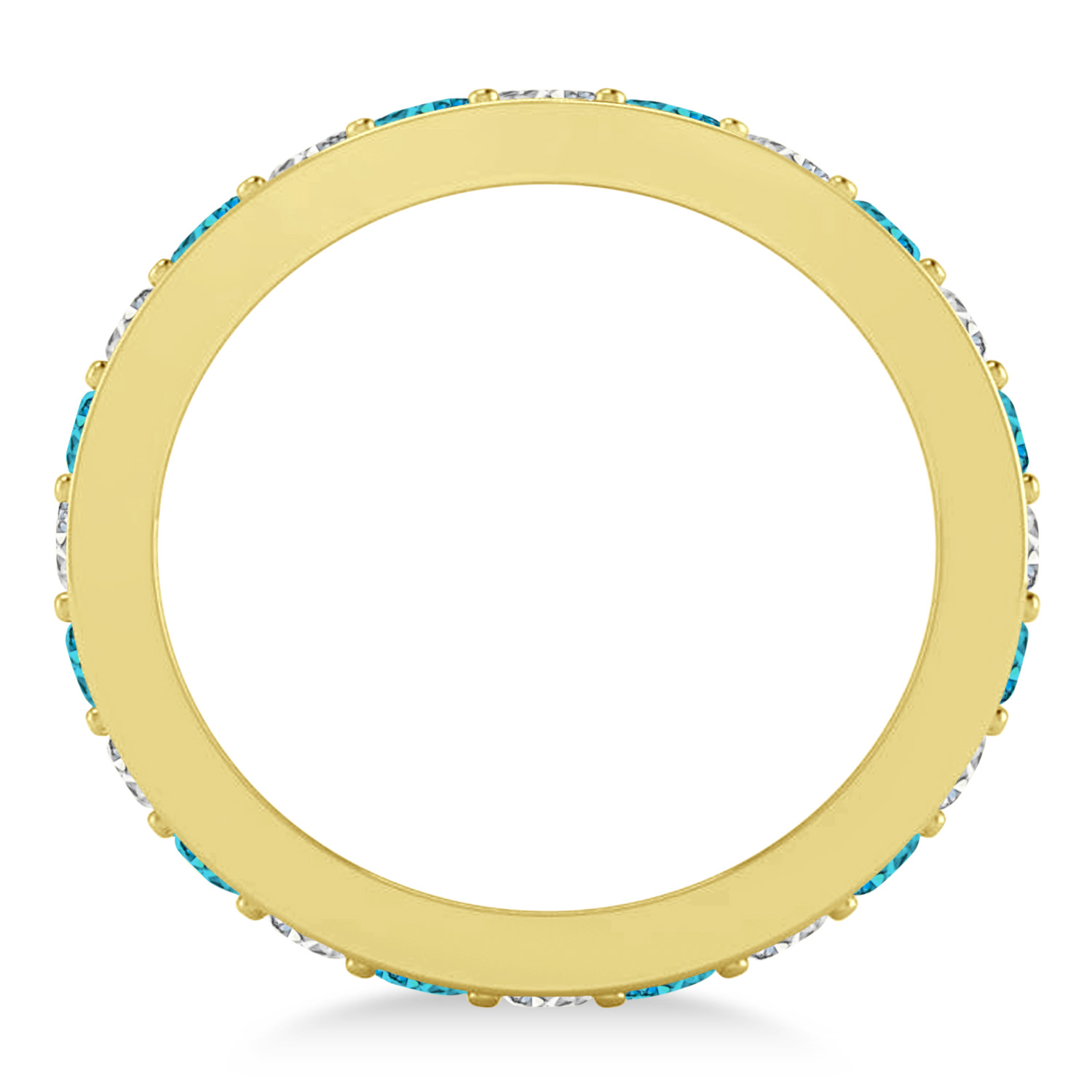 Blue & White Diamond Eternity Wedding Band 14k Yellow Gold (1.44ct)
