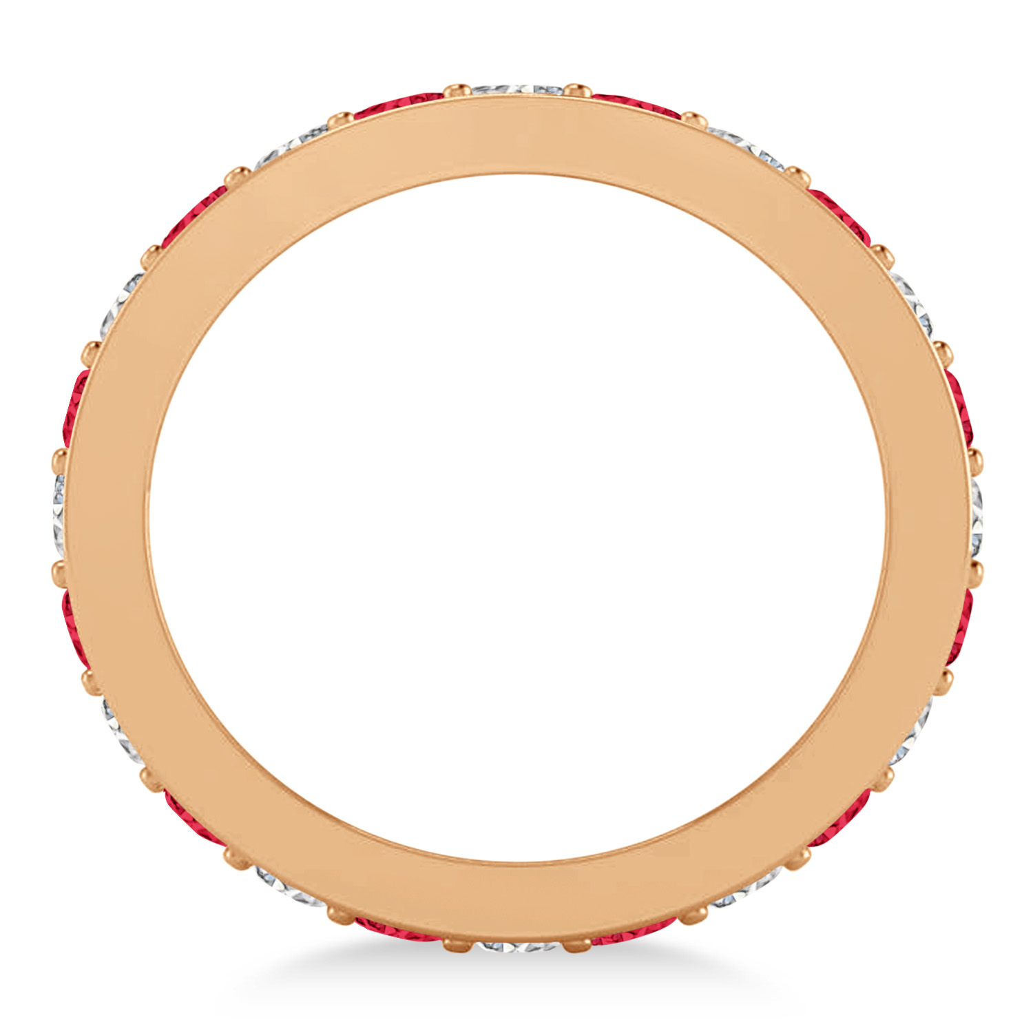 Diamond & Ruby Eternity Wedding Band 14k Rose Gold (1.44ct)