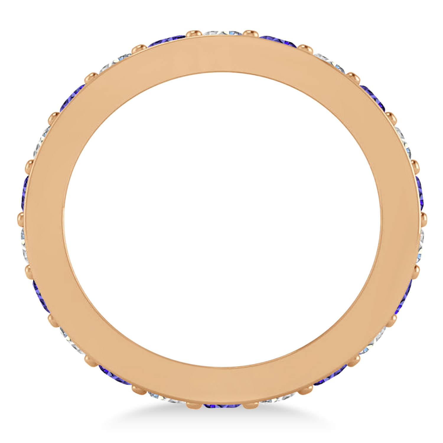 Diamond & Tanzanite Eternity Wedding Band 14k Rose Gold (1.76ct)