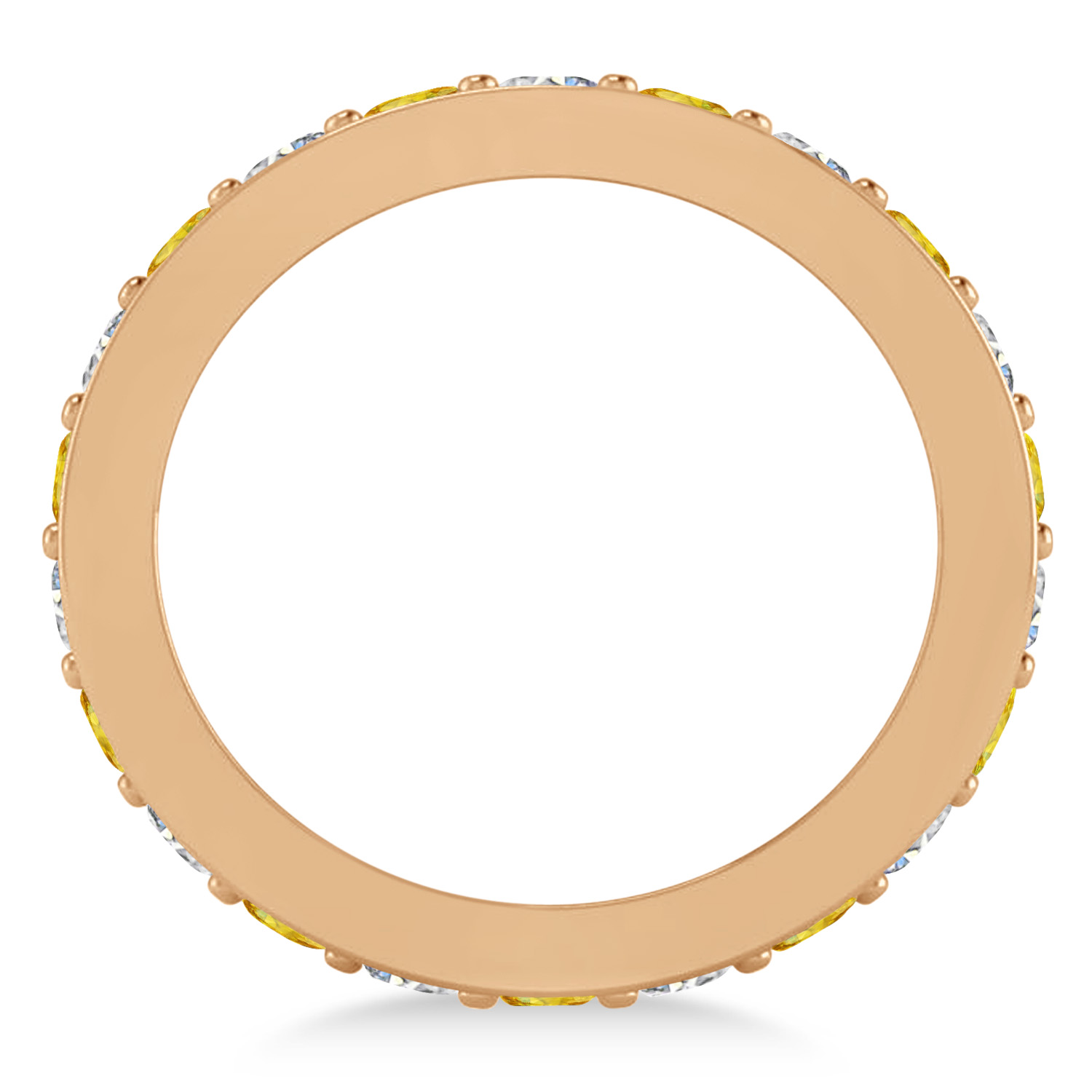 Diamond & Yellow Sapphire Eternity Wedding Band 14k Rose Gold (1.76ct)