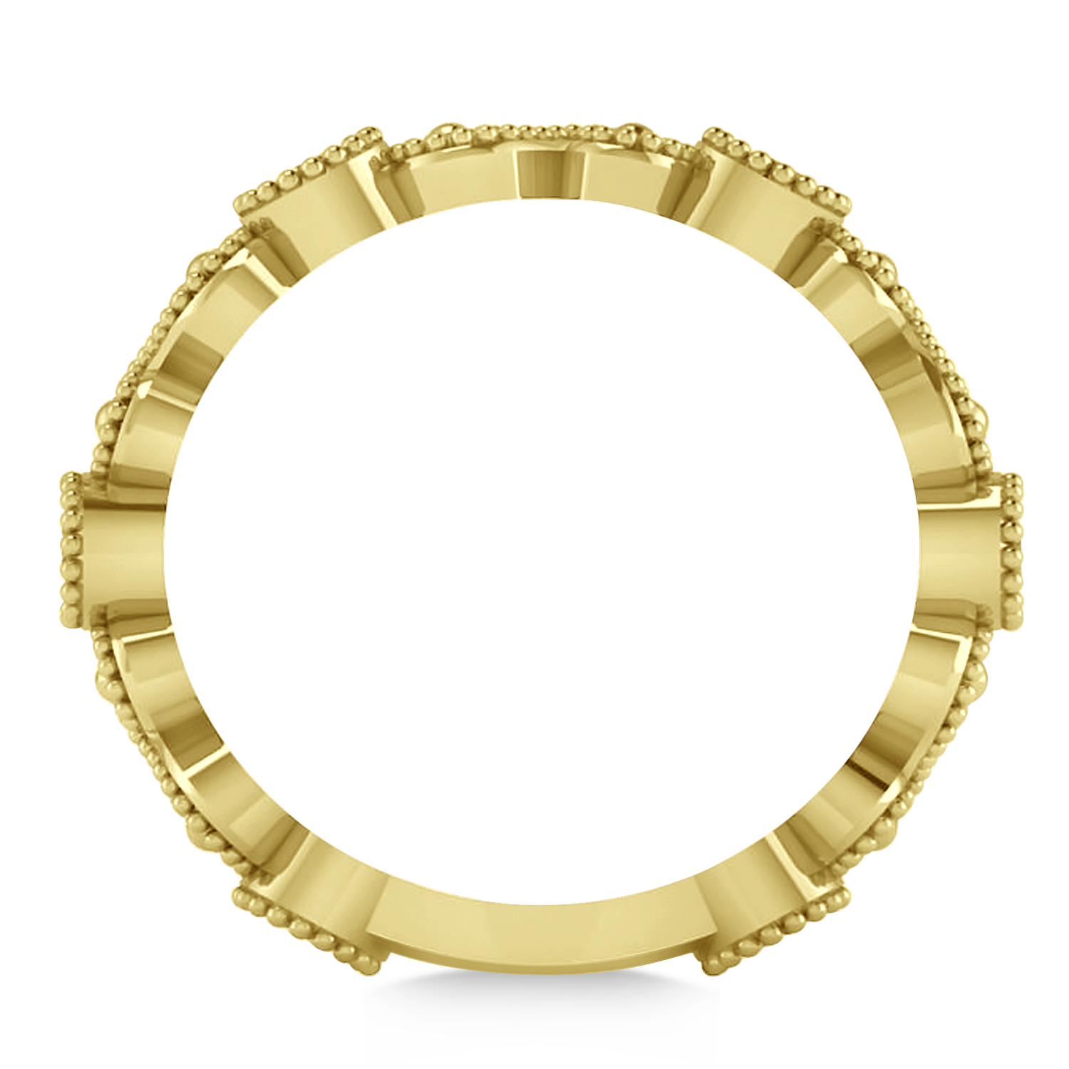 Diamond Swirl Milgrain Wedding Band Ring 14K Yellow Gold (0.30ct)