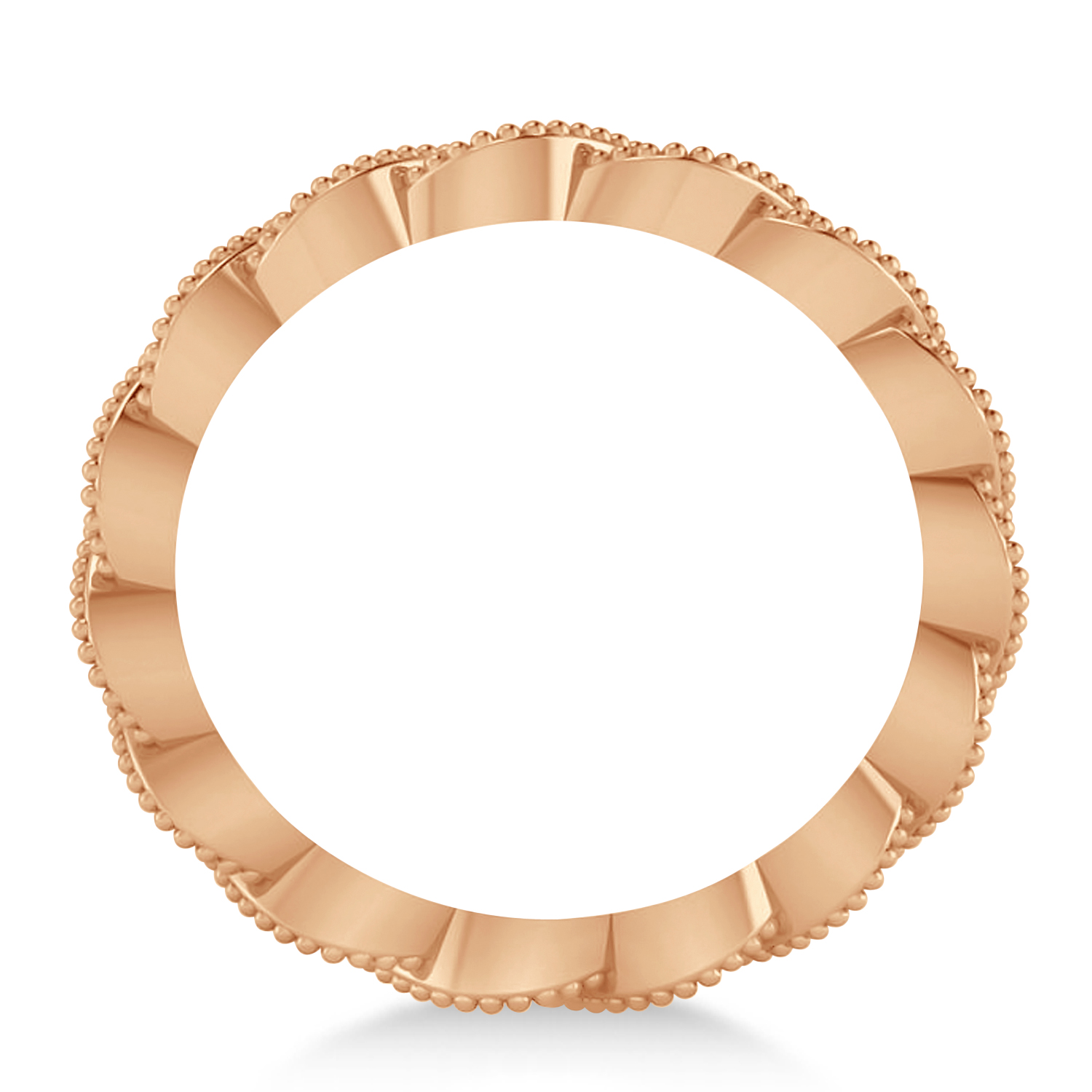 Leaf Wedding Ring Band 14k Rose Gold