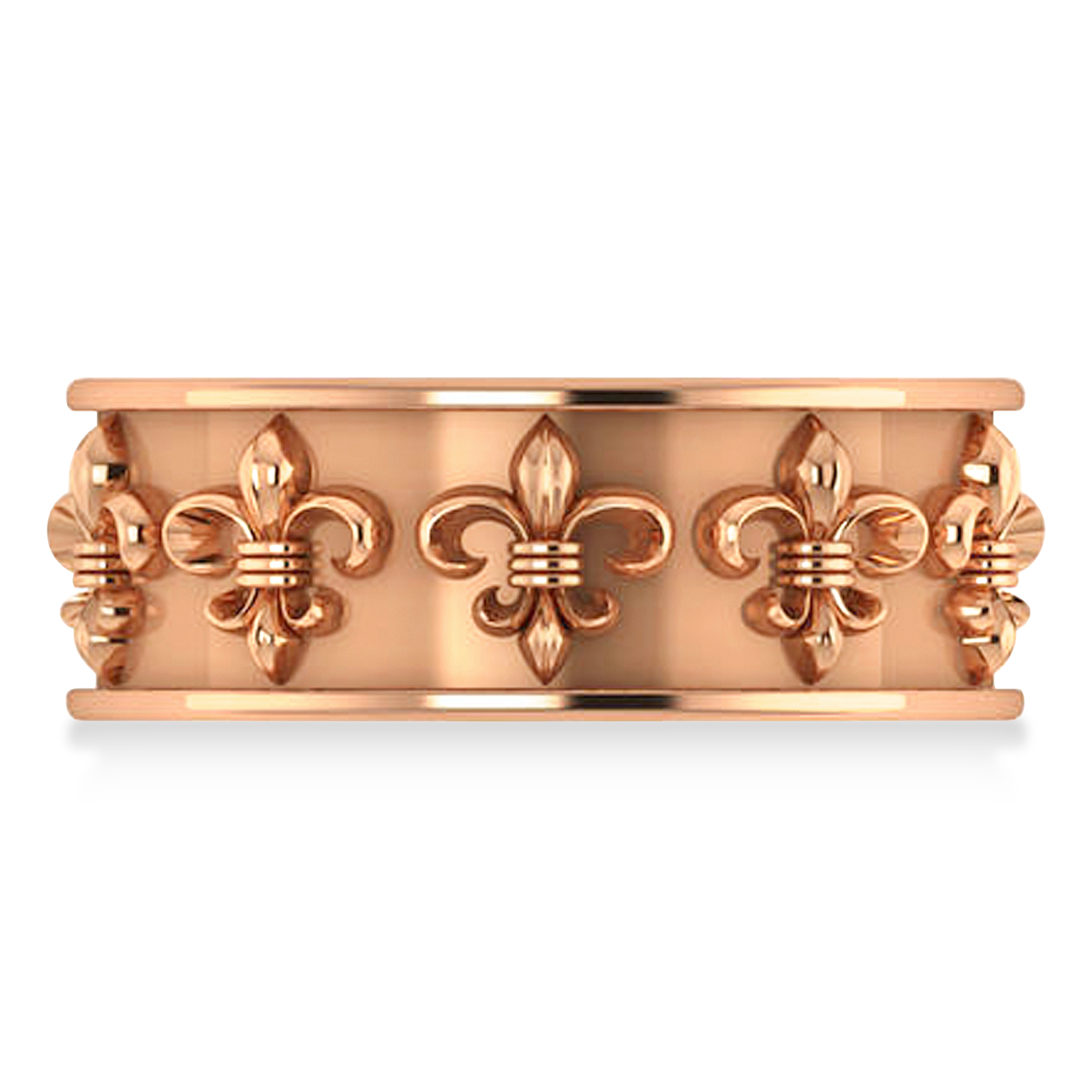 Fleur De Lis Unisex Ring/Wedding Band 14k Rose Gold
