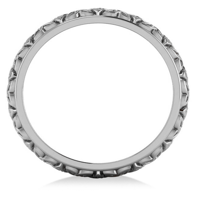 Celtic Knot Infinity Wedding Band Ring 14K White Gold