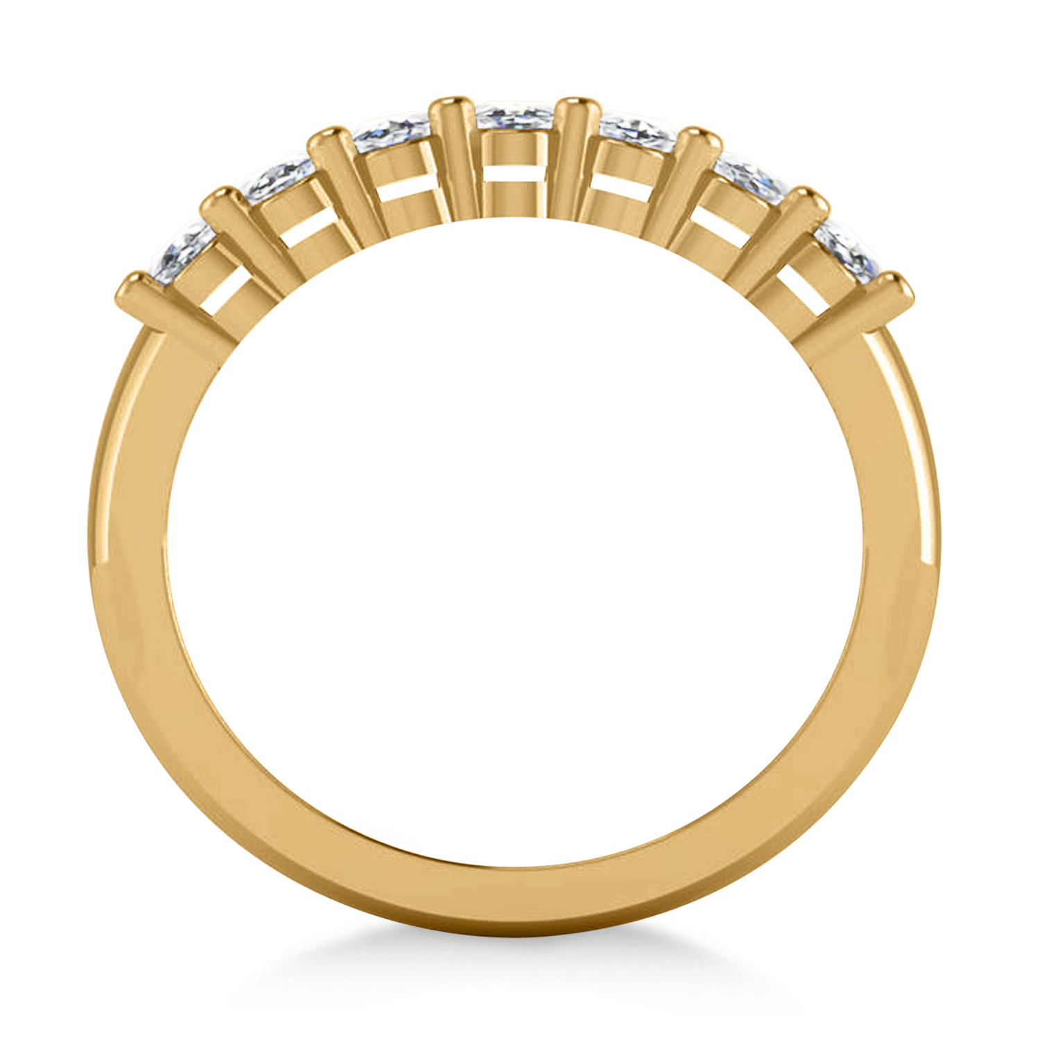 Oval Diamond Seven Stone Wedding Band 14k Yellow Gold (1.40ct)