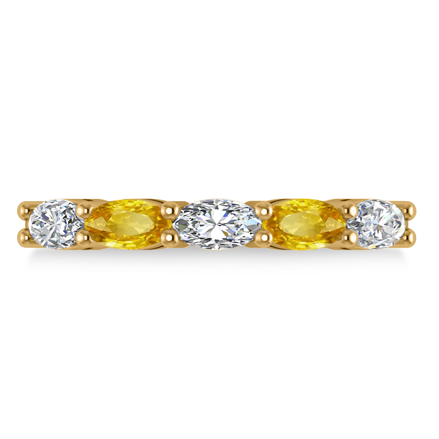 Oval Diamond & Yellow Sapphire Five Stone Ring 14k Yellow Gold (1.25ct)