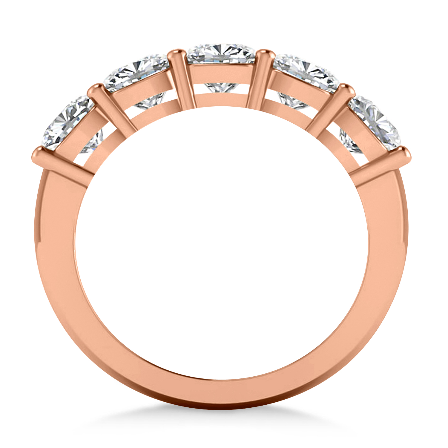Cushion Diamond Five Stone Ring 14k Rose Gold (2.50ct)