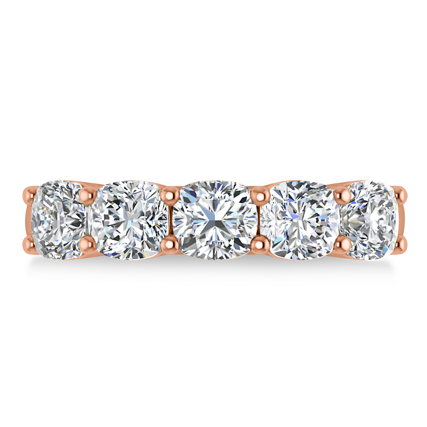 Cushion Diamond Five Stone Ring 14k Rose Gold (2.50ct)