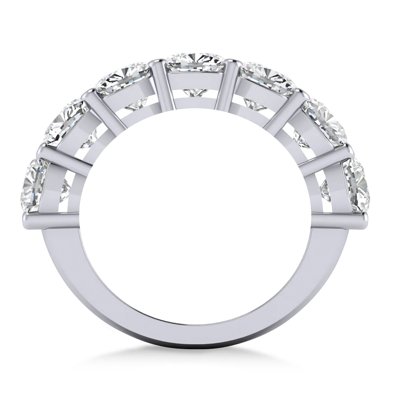 Cushion Diamond Seven Stone Wedding Band 14k White Gold (5.25ct)