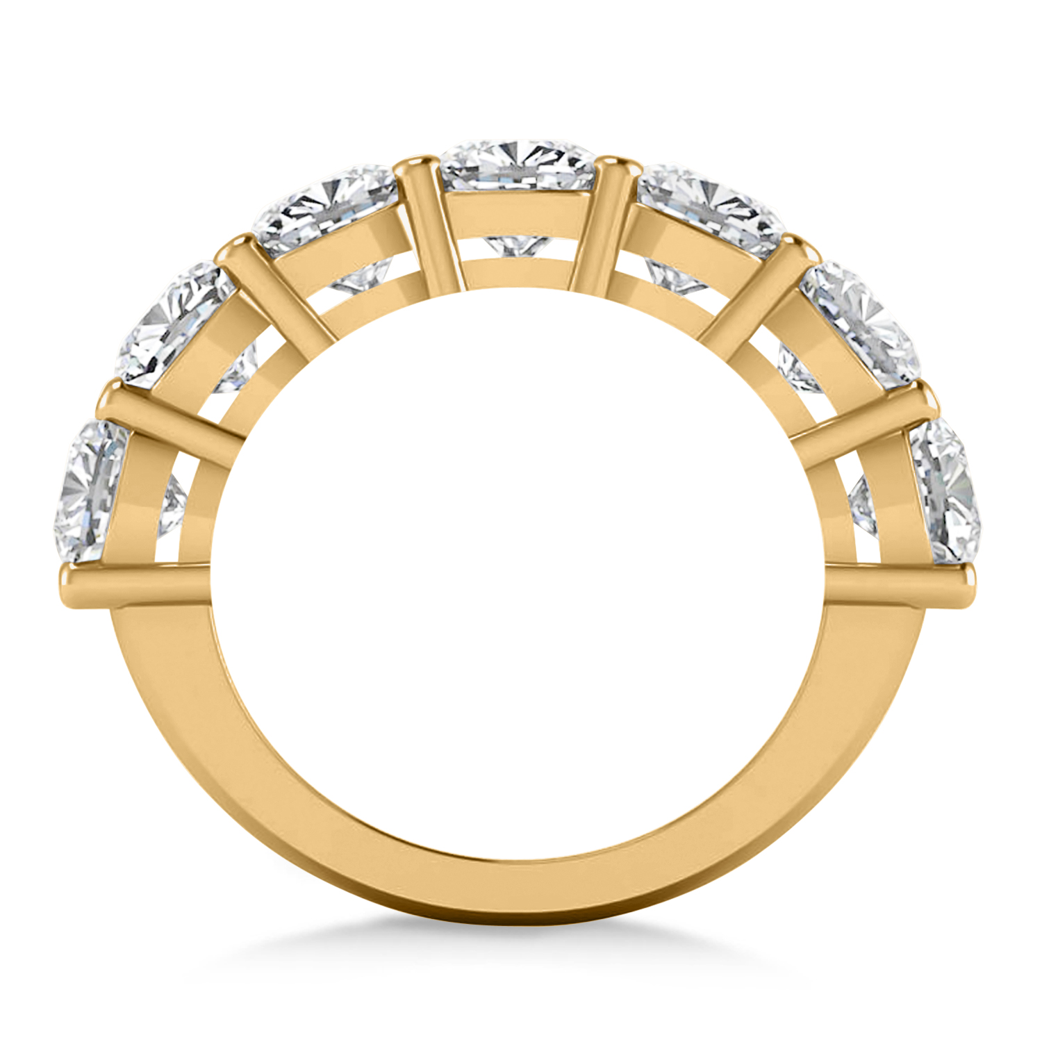 Cushion Diamond Seven Stone Wedding Band 14k Yellow Gold (5.25ct)