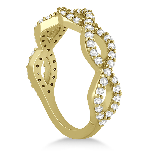Twisted Infinity Semi-Eternity Diamond Band 14k Yellow Gold (0.60ct)
